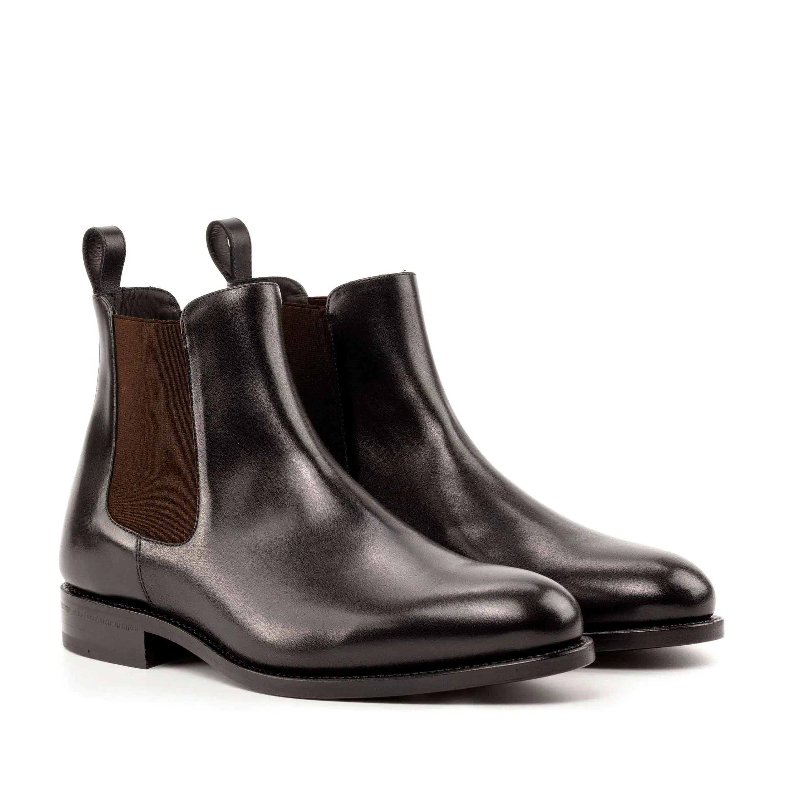 Pair of dark brown leather Henrystar Chelsea Boots for a stylish fast lane look