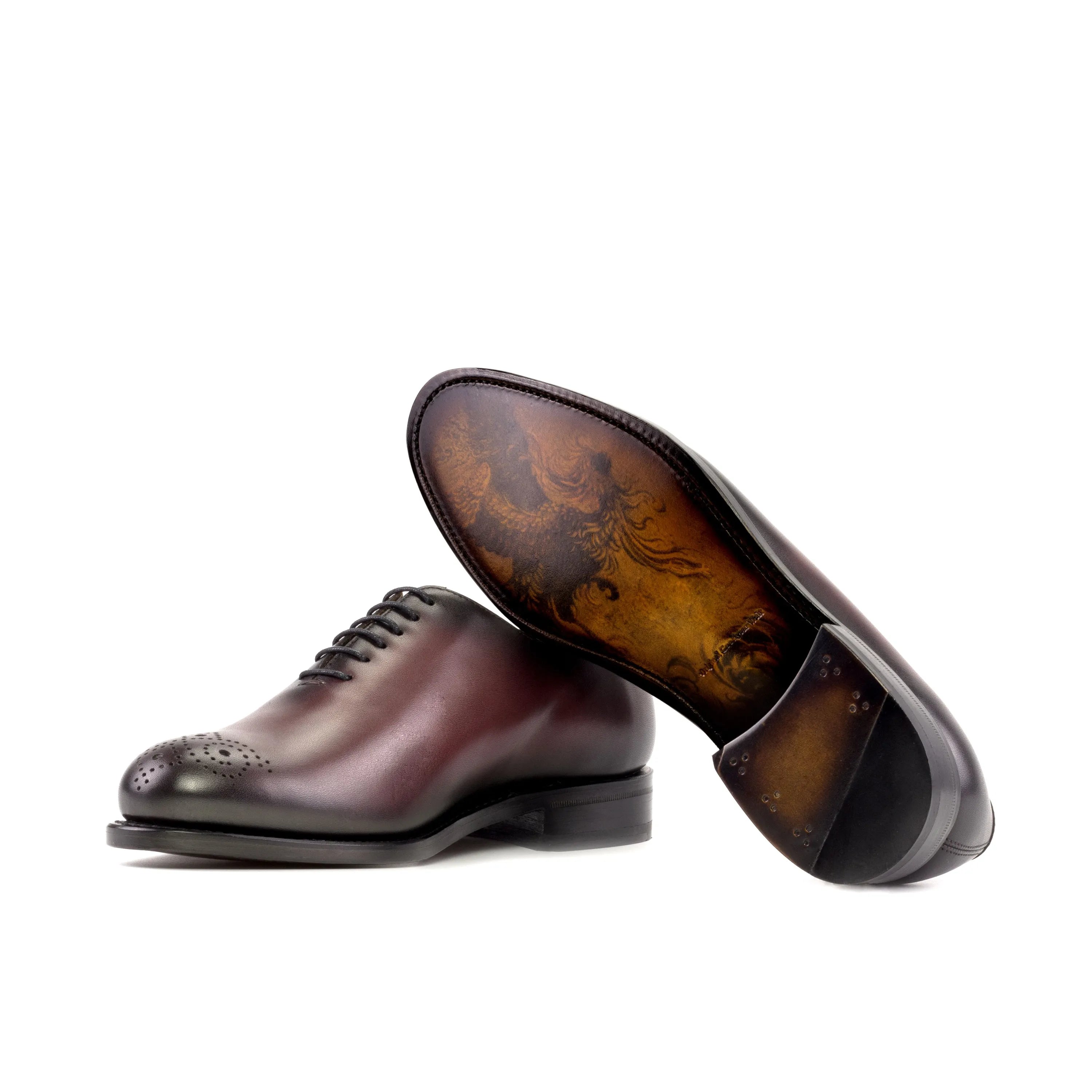 Burgundy leather Himari wholecut shoes for elegant and timeless style