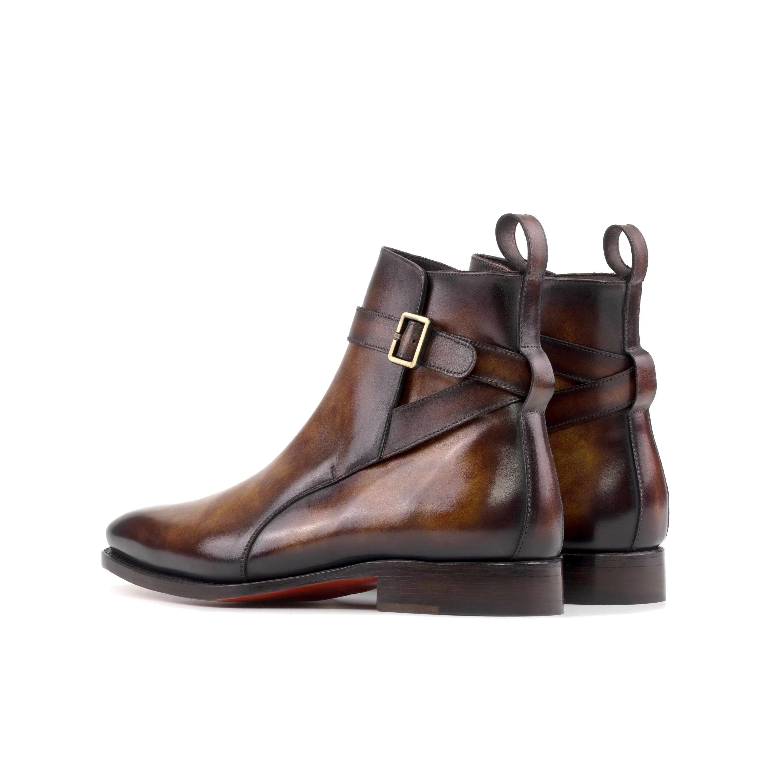 Brown leather Horizon Patina Jodhpur Boots with buckle detail for stylish footwear