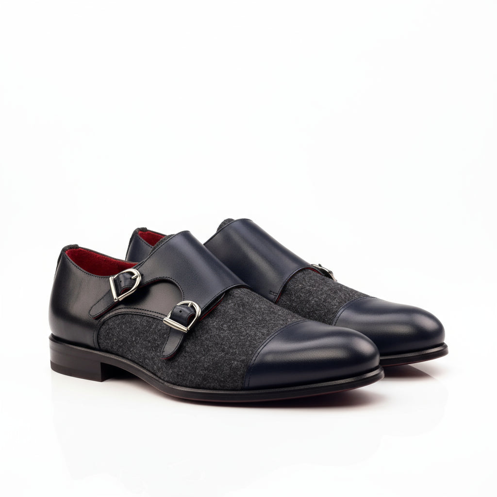 Pair of Ineffable Double Monk shoes showcasing elegant double monk strap design