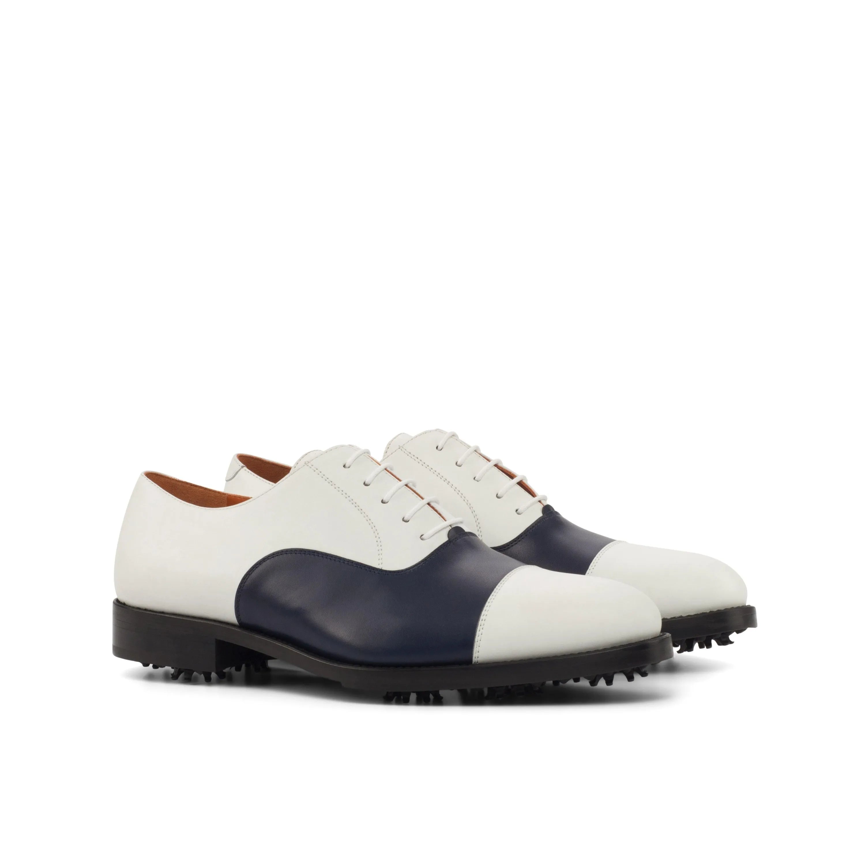 Two-tone Island Oxford golf shoes crafted from premium box calf leather