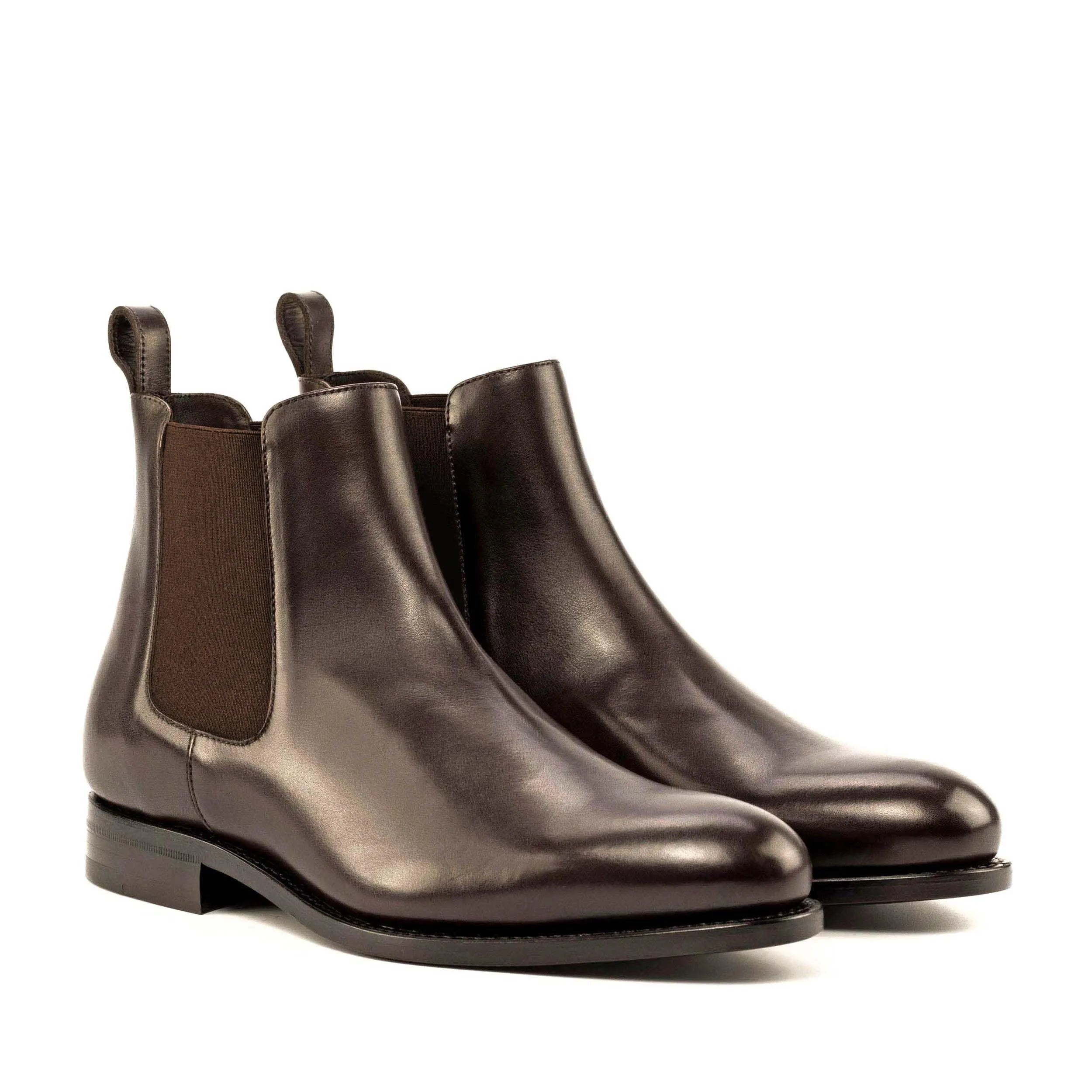Brown leather Jackson Jr Chelsea Boots displayed against a neutral background