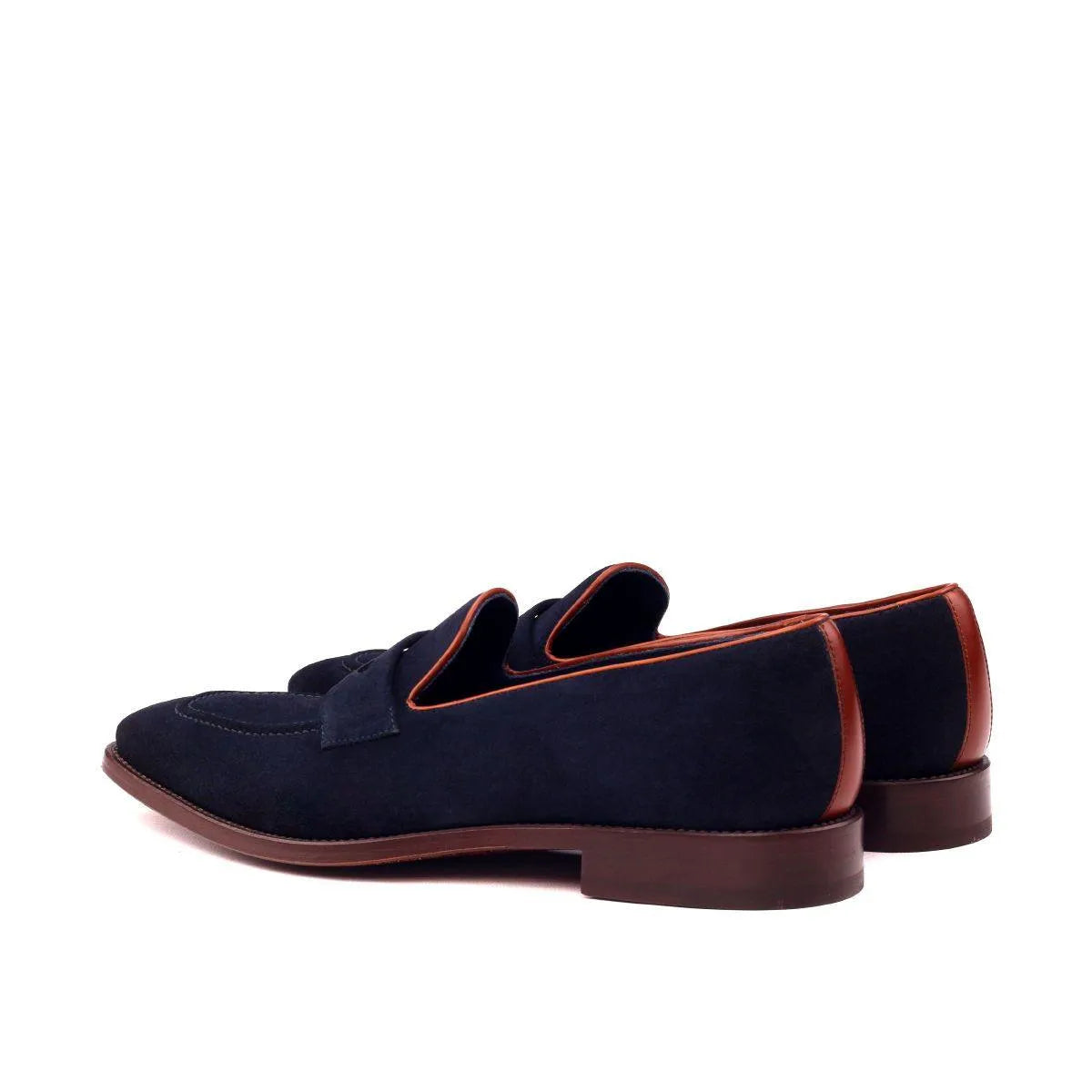 Navy blue leather loafers from Jagg Loafers, luxury bespoke shoes for men
