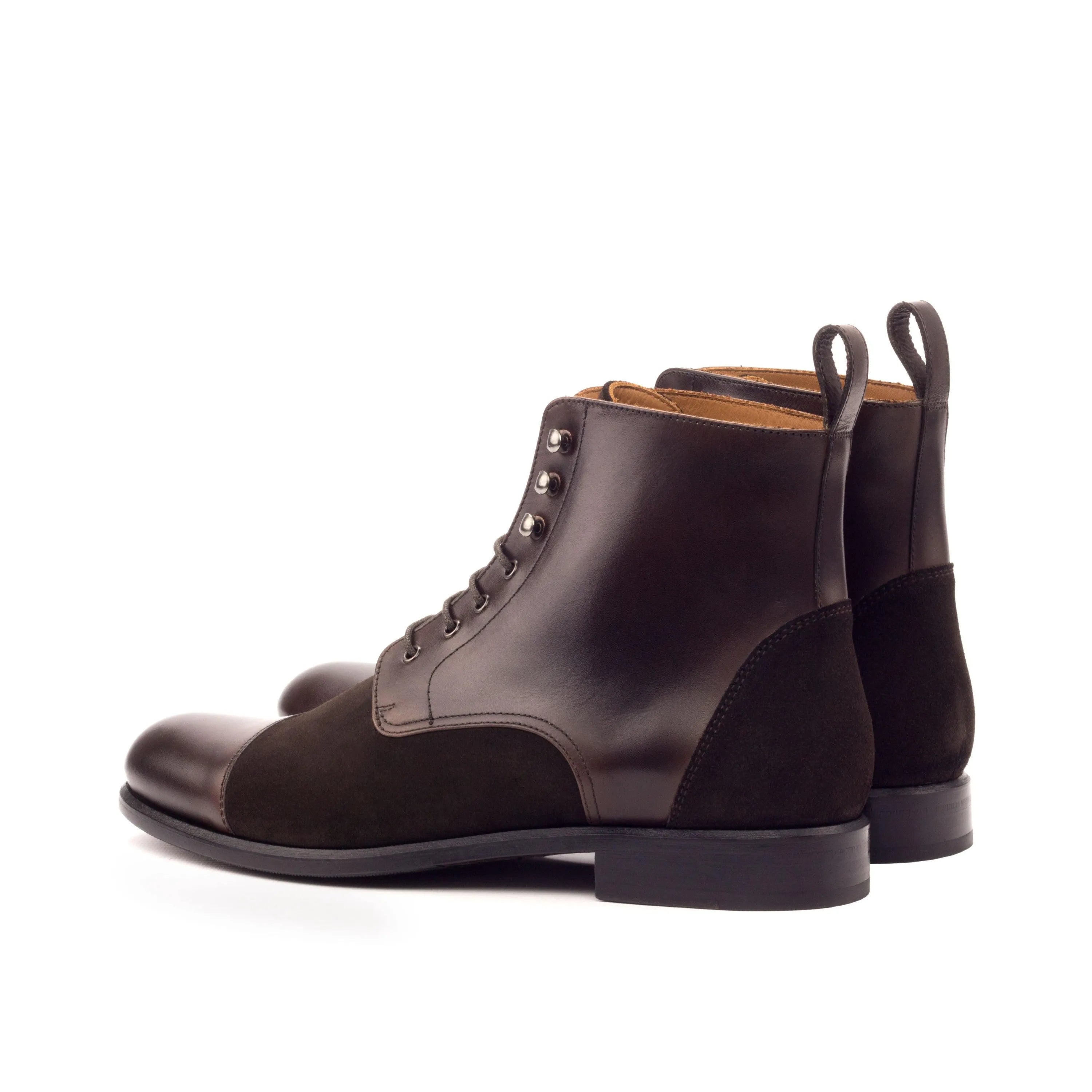 Brown leather and suede cap-toe boots from Jamila Ladies Captoe collection
