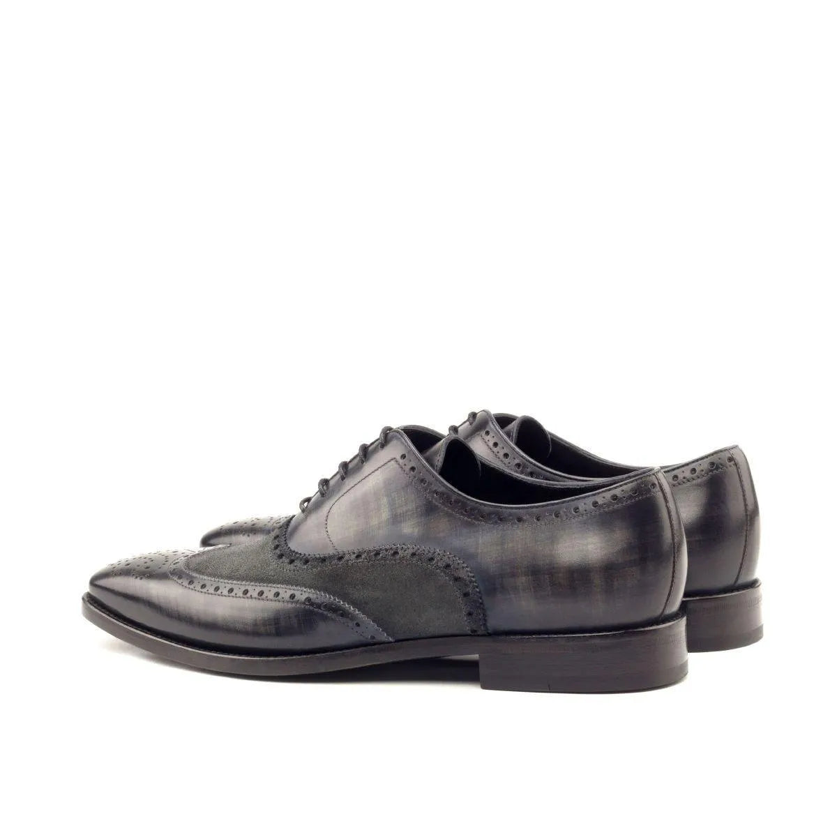 Black leather dress shoes, Jamol Patina Full Brogue Shoes for elegant styling