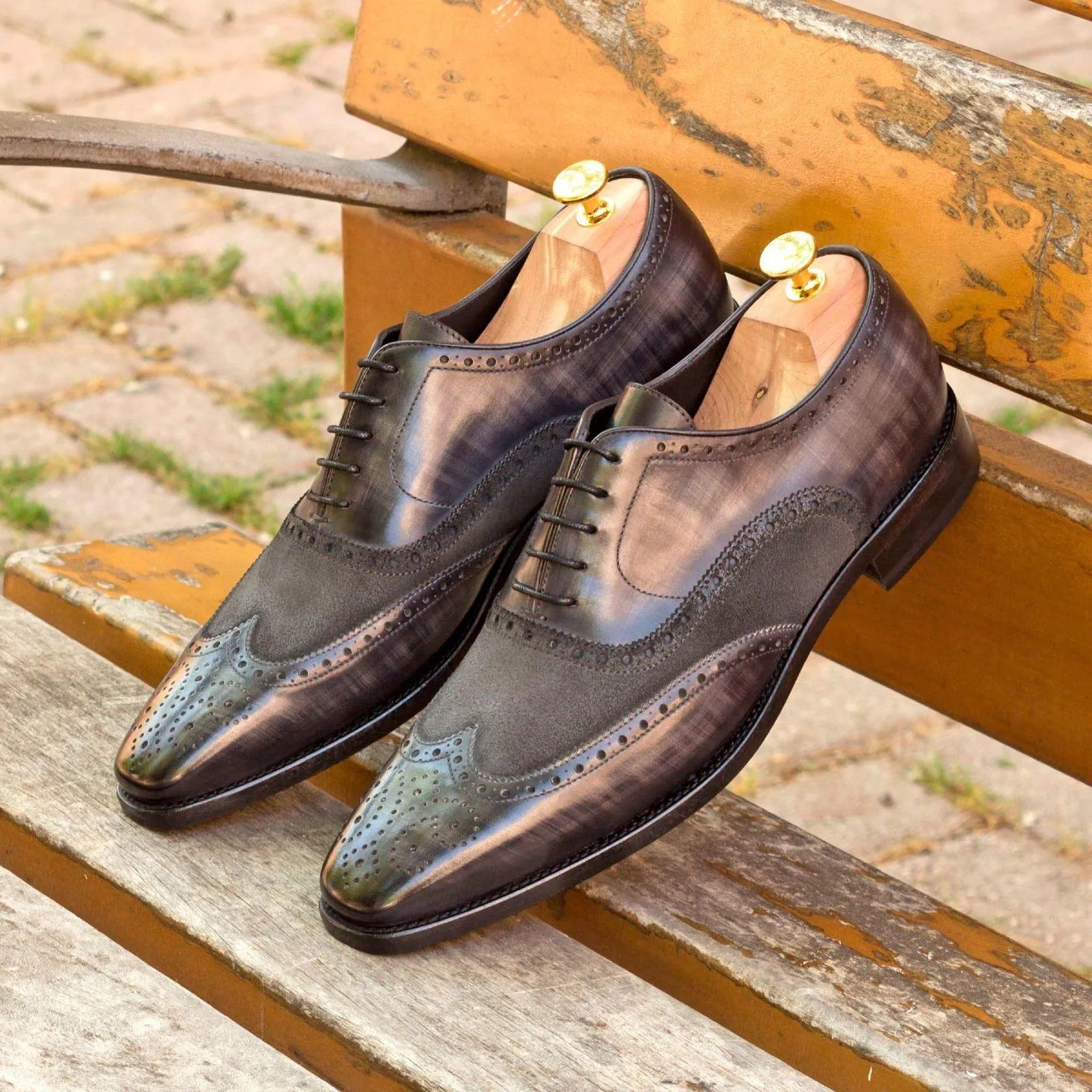 Pair of Jamol Patina Full Brogue Shoes, elegant leather dress shoes for formal occasions