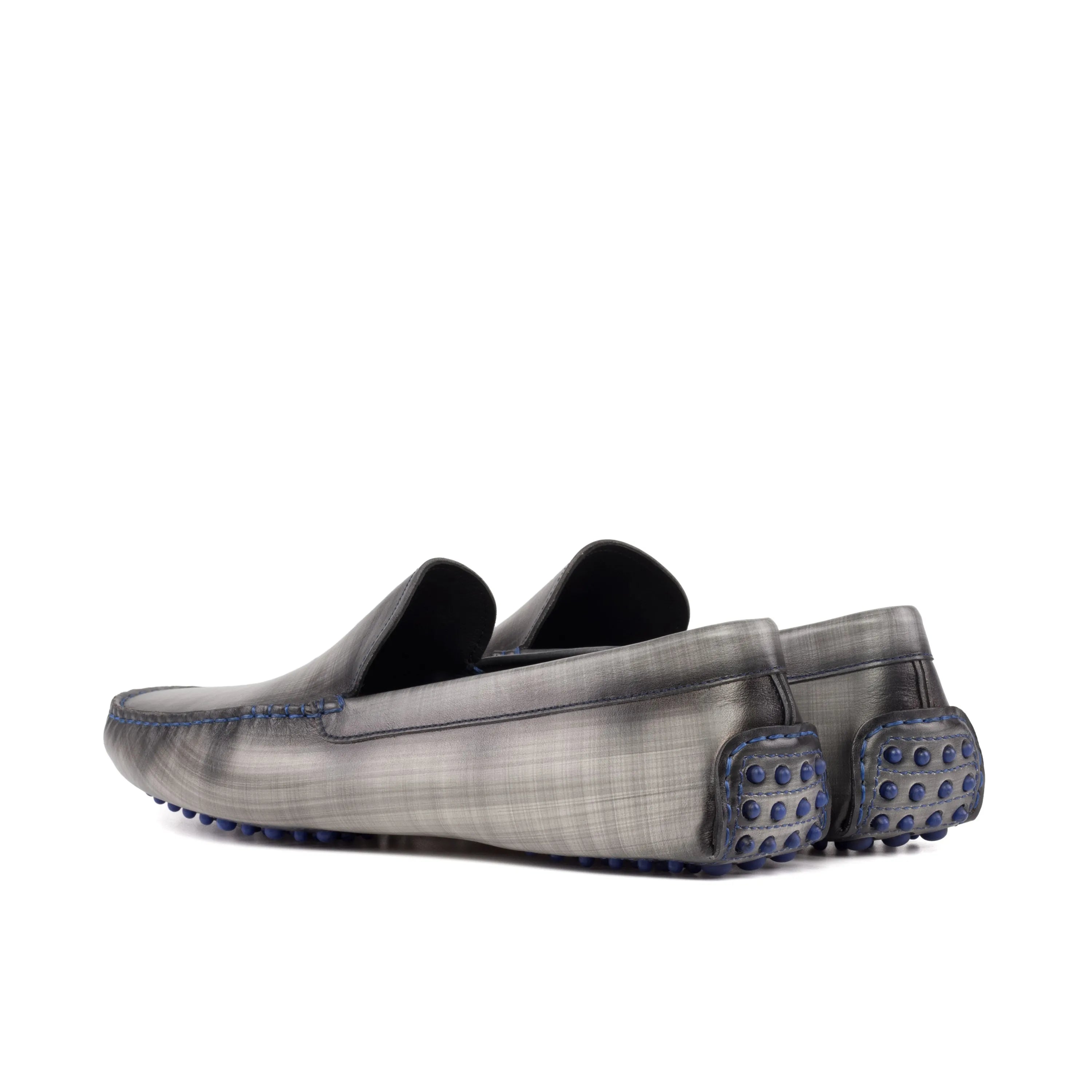 Gray leather driving loafers from Jarolds Patina Driver, combining style and comfort
