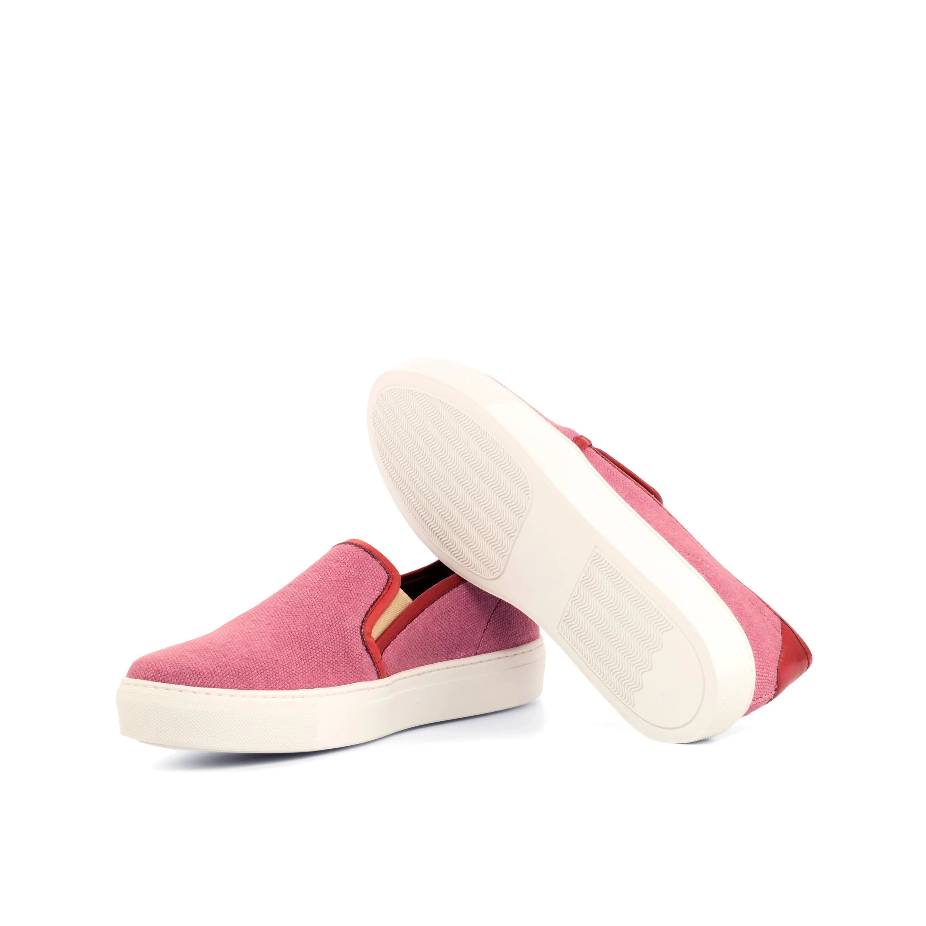 Pair of pink Jewlz91 Ladies Slipon Sneakers for stylish and comfortable wear