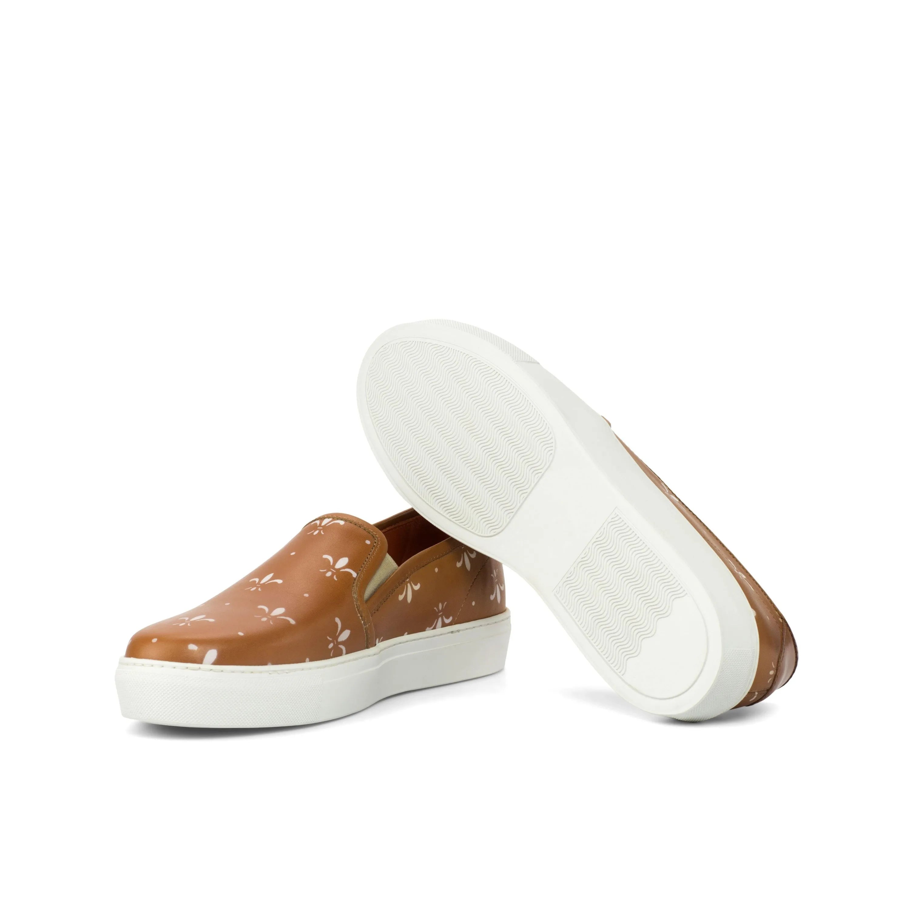 Brown Jina21 Womens Slipon Sneakers with white soles for a stylish, casual look