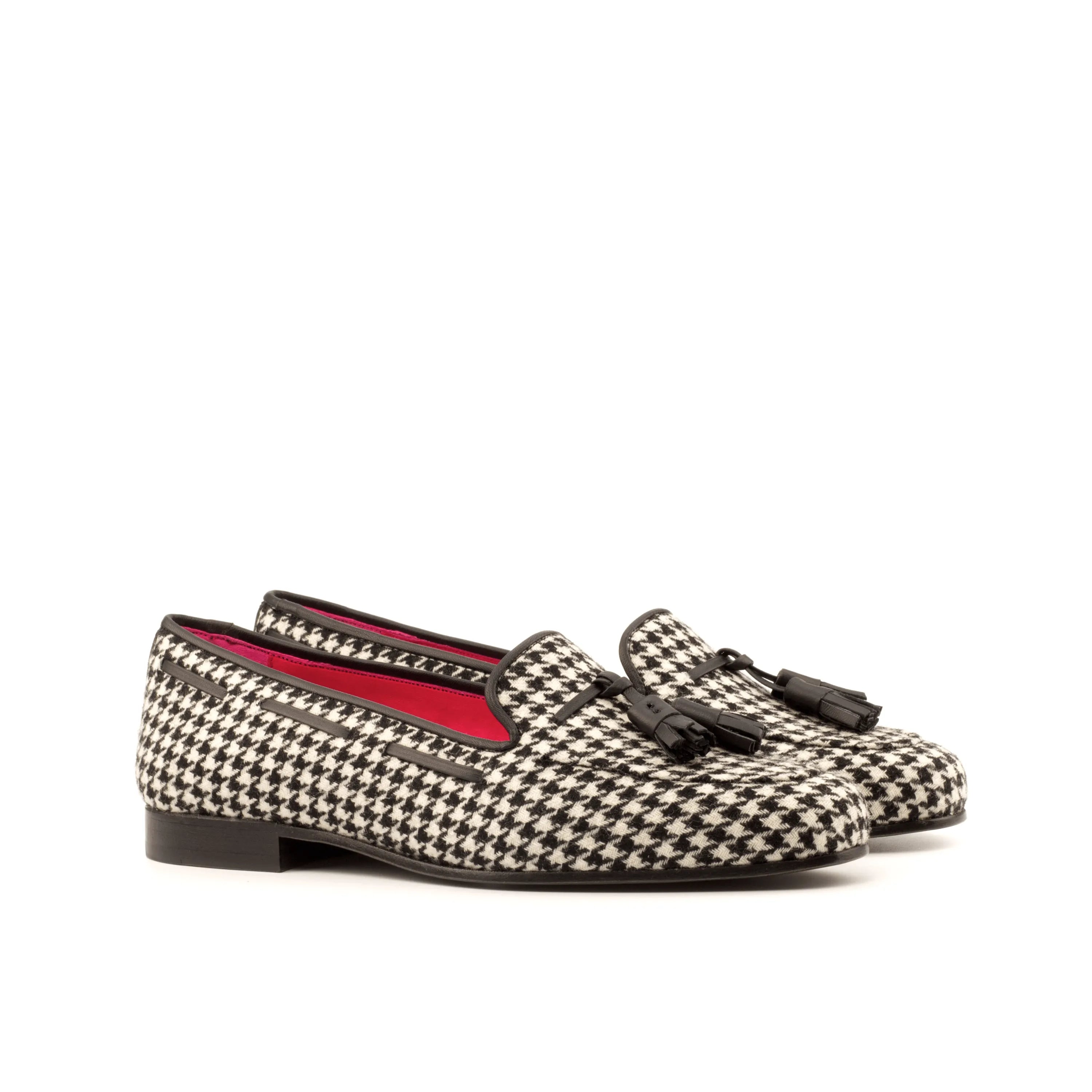Houndstooth tassel loafers in Calf Leather from Julia Rose Ladies slipon collection