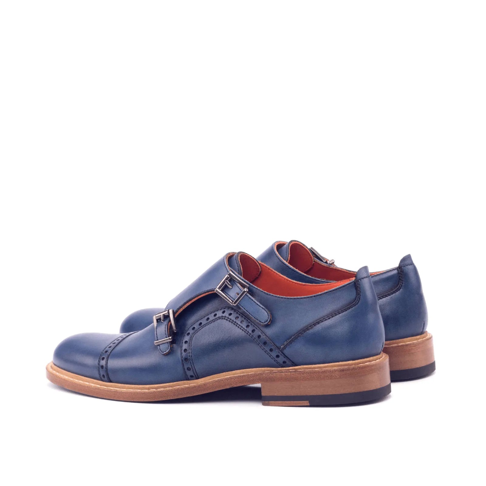 Blue leather Double Monk shoes from the Julieta Woman Double collection