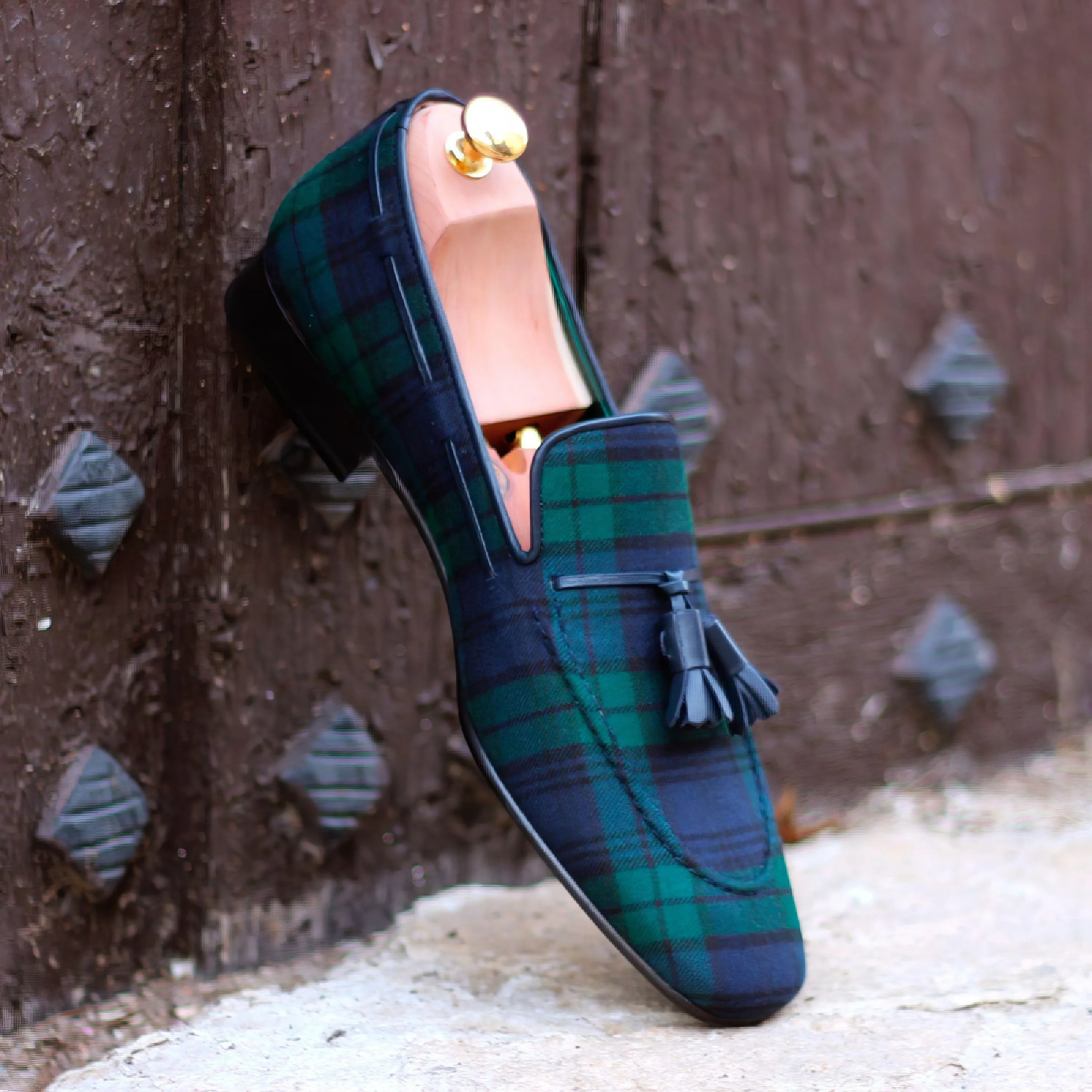 Tartan plaid tassel loafer from Jumirah Drake Slip On II for stylish comfort