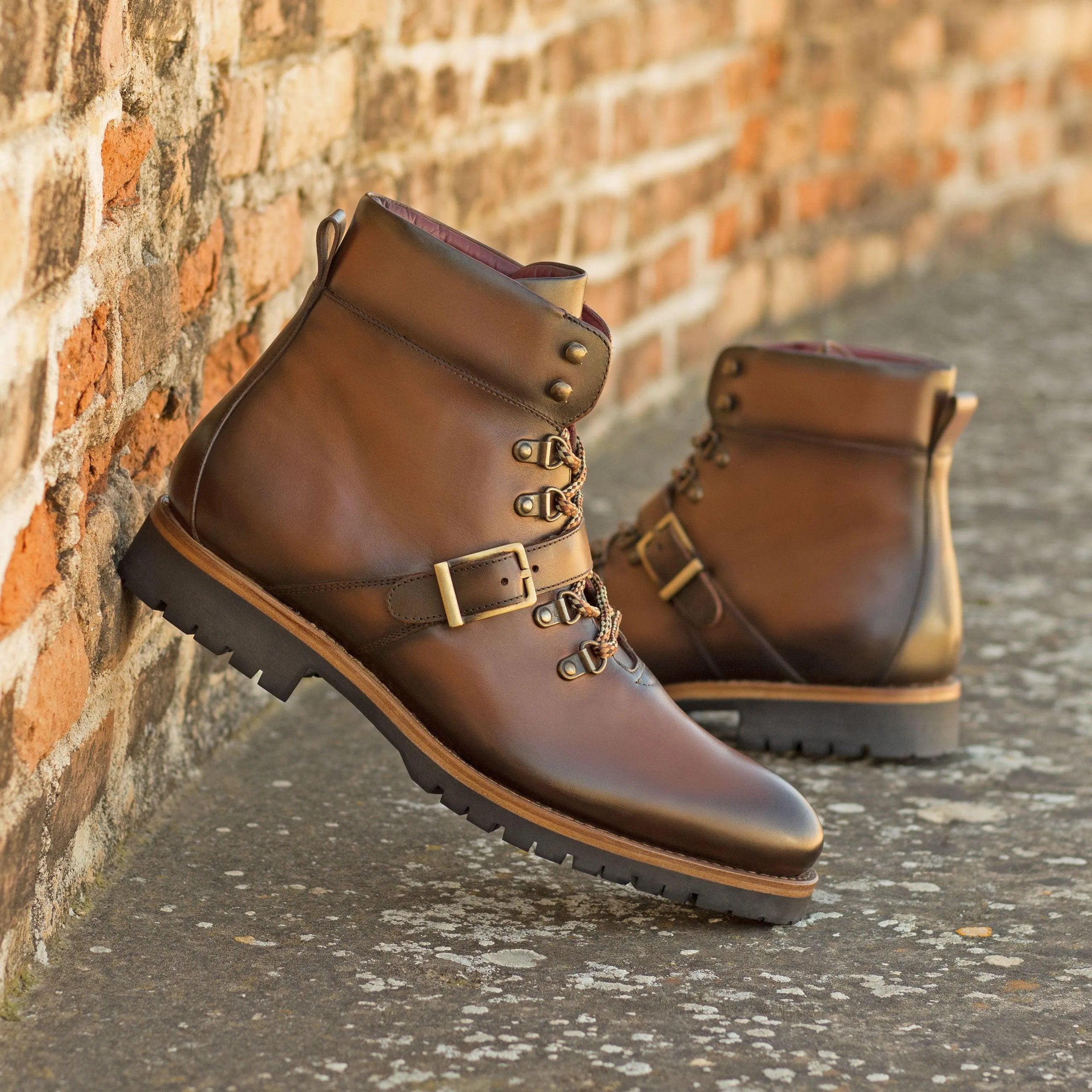Brown leather hiking boots from K2, ideal luxury bespoke shoes for men