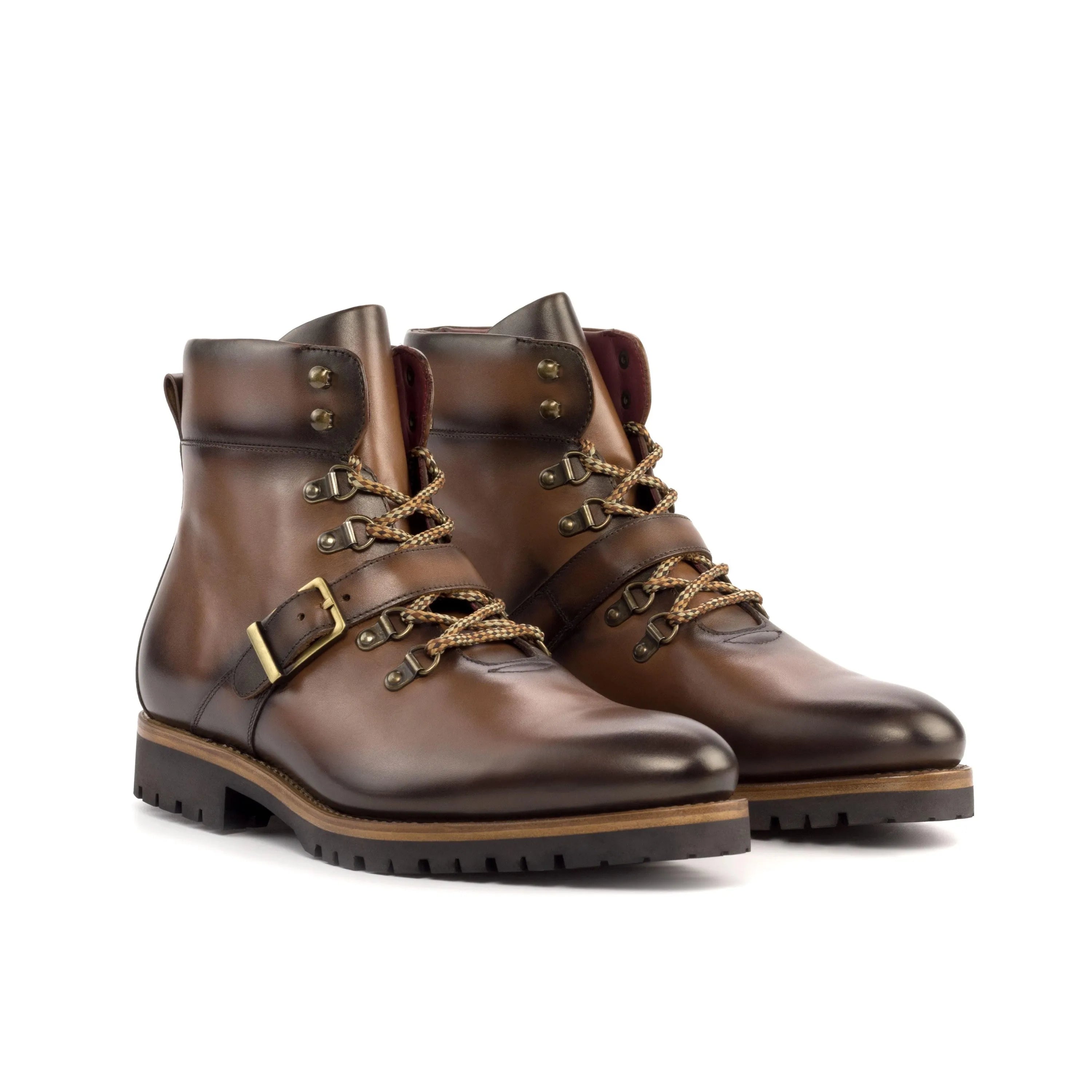 Brown leather K2 Hiking Boots, luxury bespoke shoes for men designed for durability