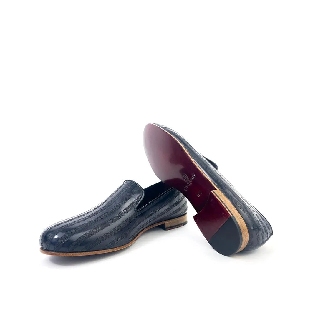 Pair of blue leather loafers in Khalil Patina Wellington Slip-On style