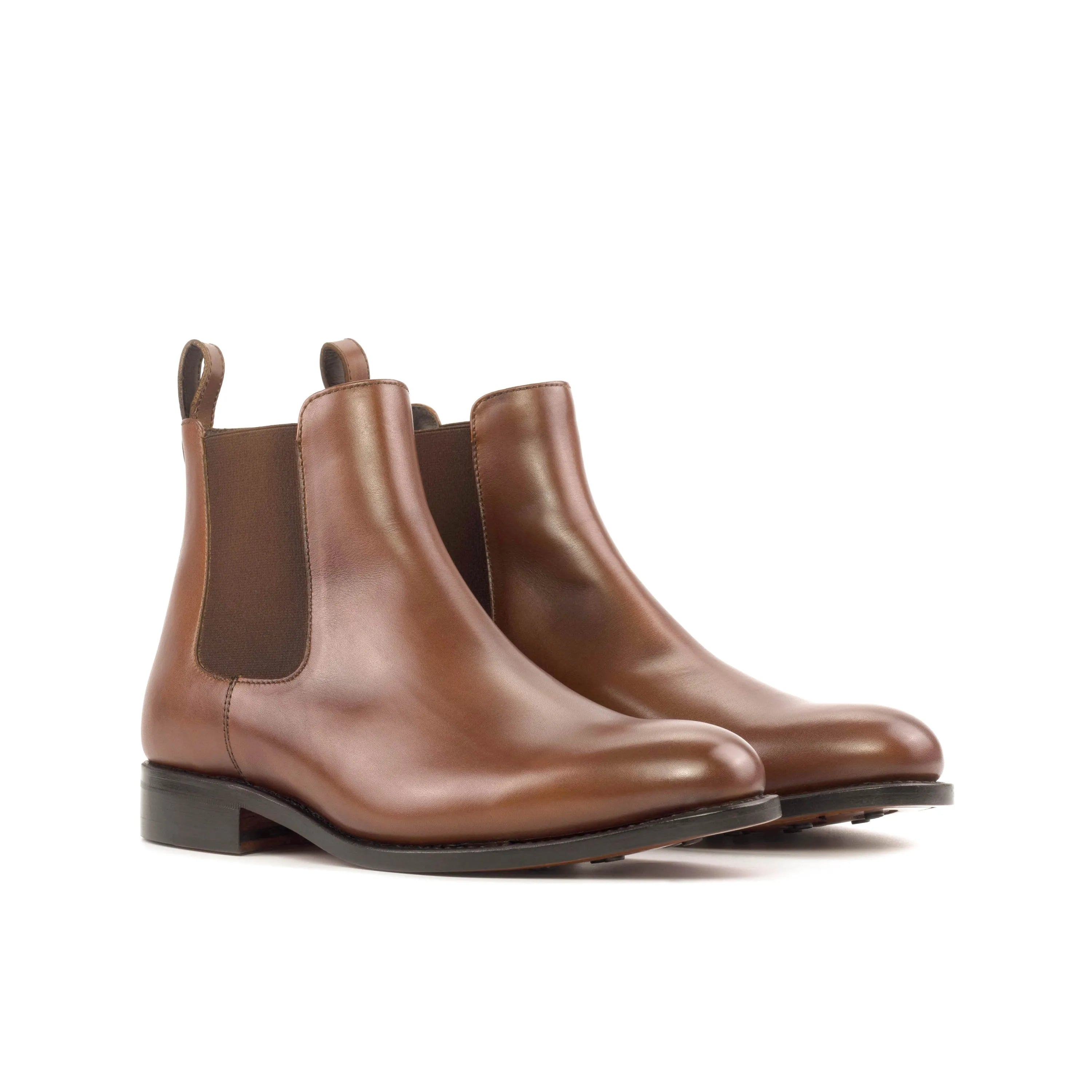 Pair of brown leather Kirt Chelsea Boots featured in the Fast Lane collection