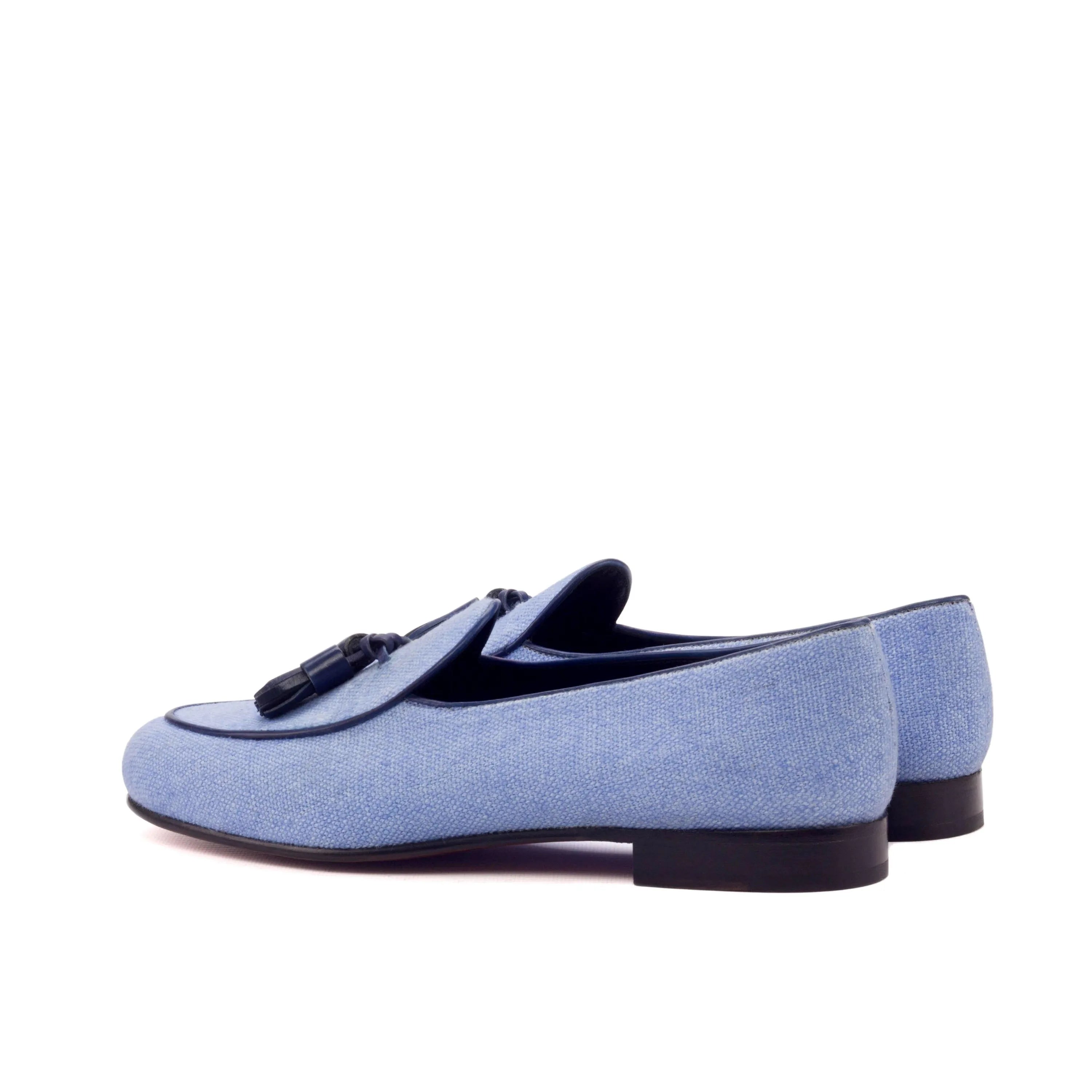 Light blue tassel loafers from the Lee Belgian Slipper collection for stylish footwear