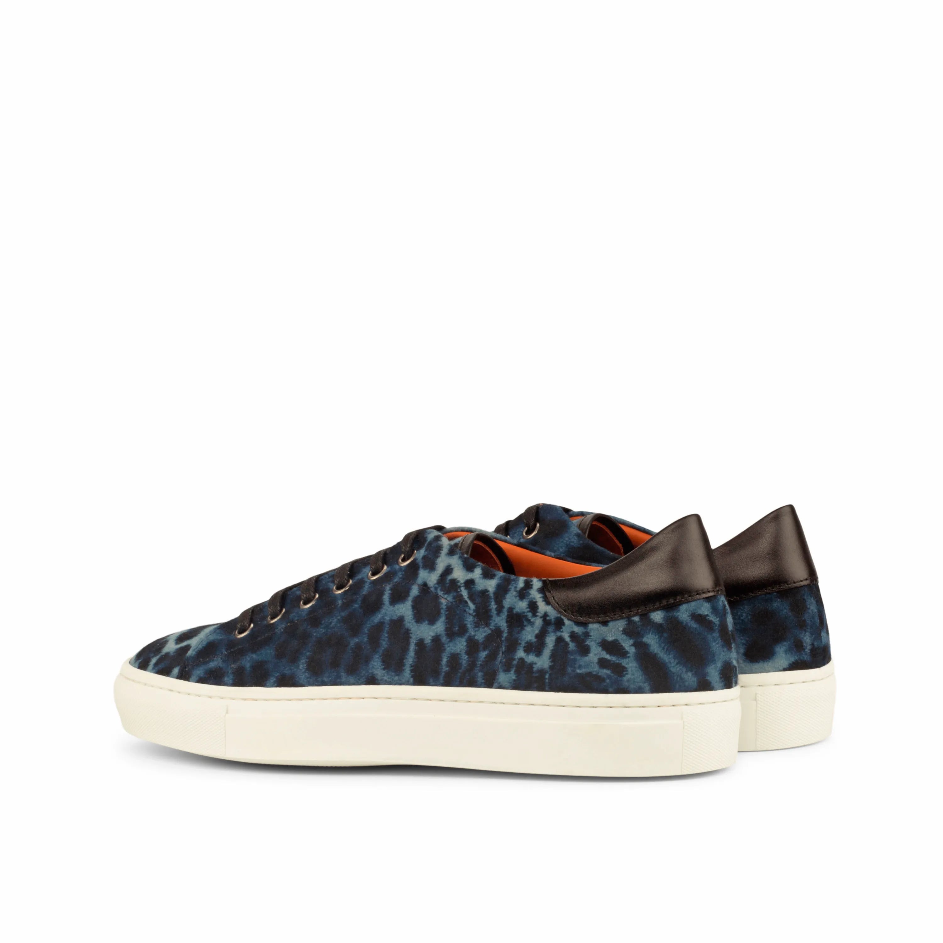 Blue leopard print Leon Trainer Sneaker, trendy trainer sneaker for stylish footwear enthusiasts