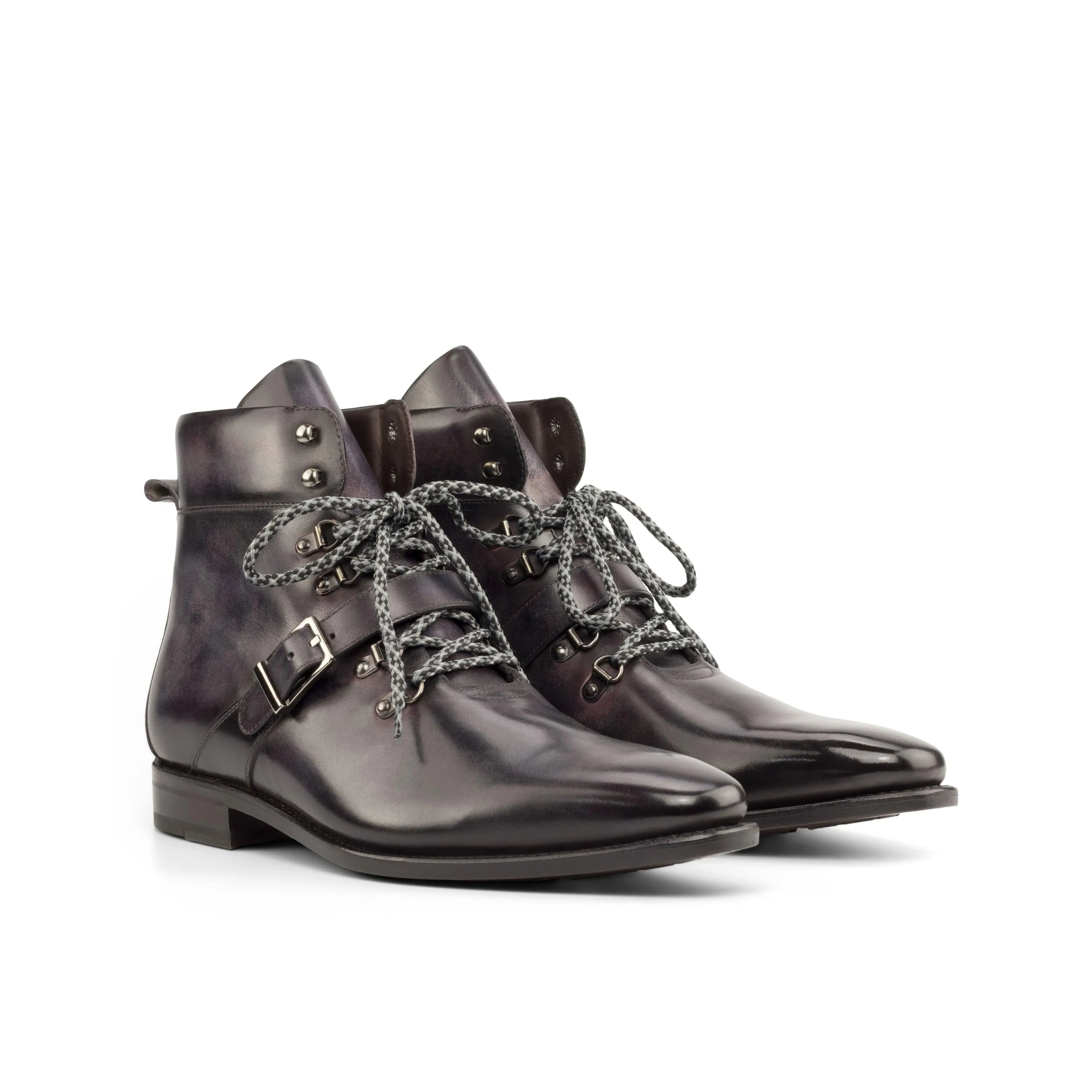 Leather lace-up ankle boots from Lhotse Patina Hiking collection for outdoor adventures