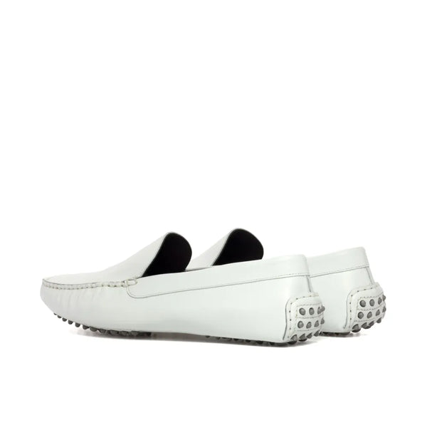 White leather Lincoln RD Driver shoes designed for comfortable driving and everyday wear