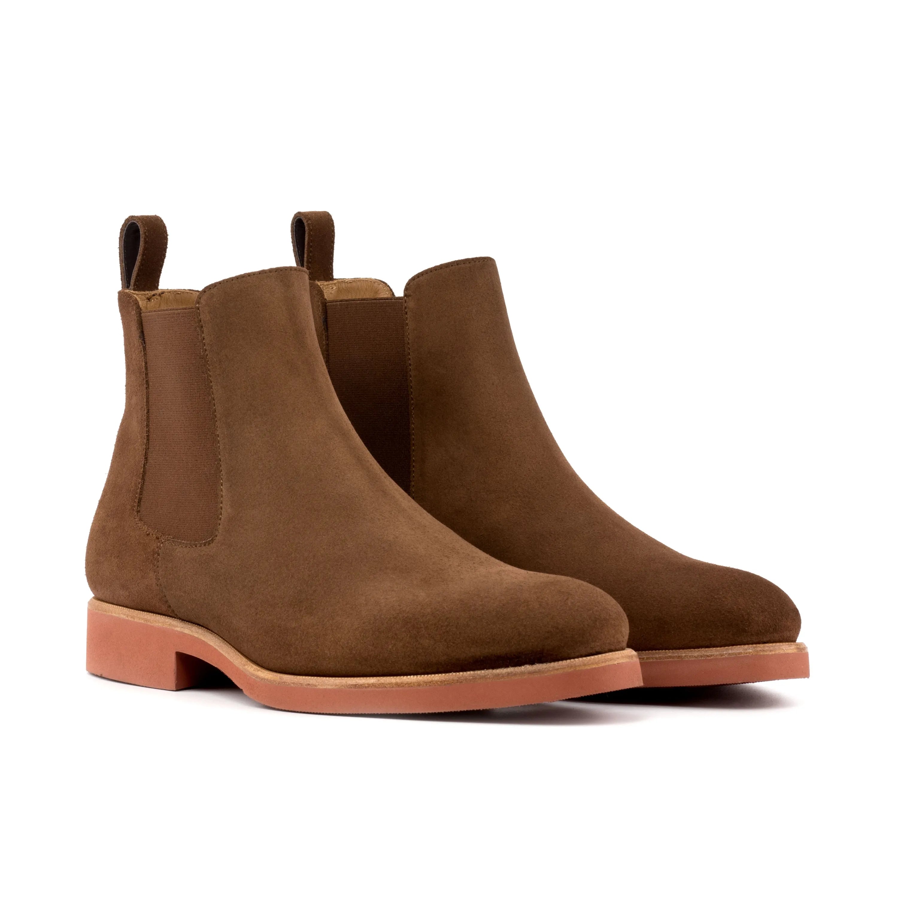 Brown Lipon Chelsea Suede Boots showcasing stylish and versatile design for modern footwear