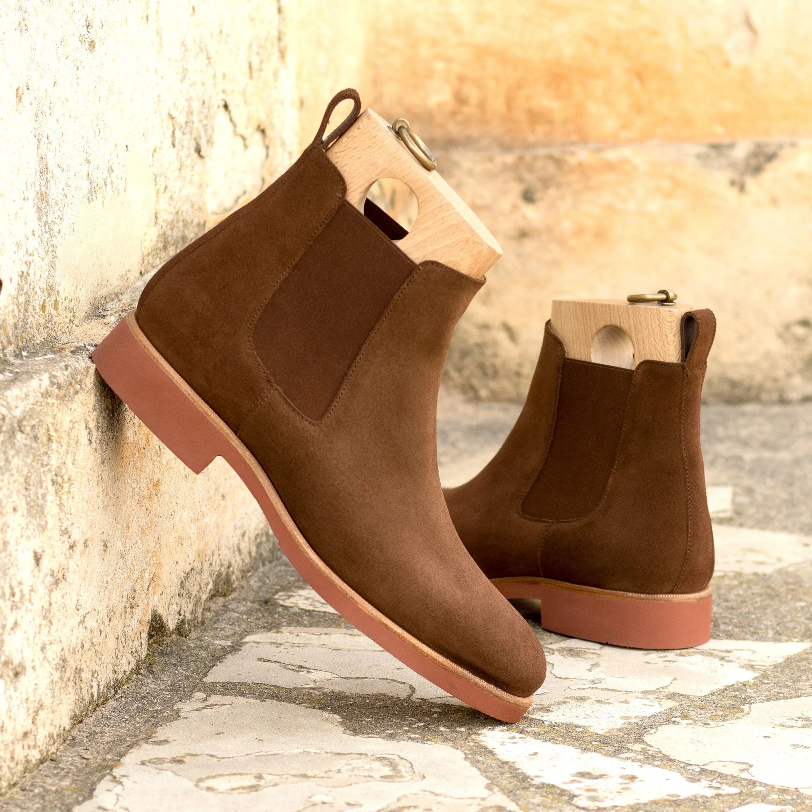 Brown Lipon Chelsea Suede Boots showcasing elegant design and versatile style