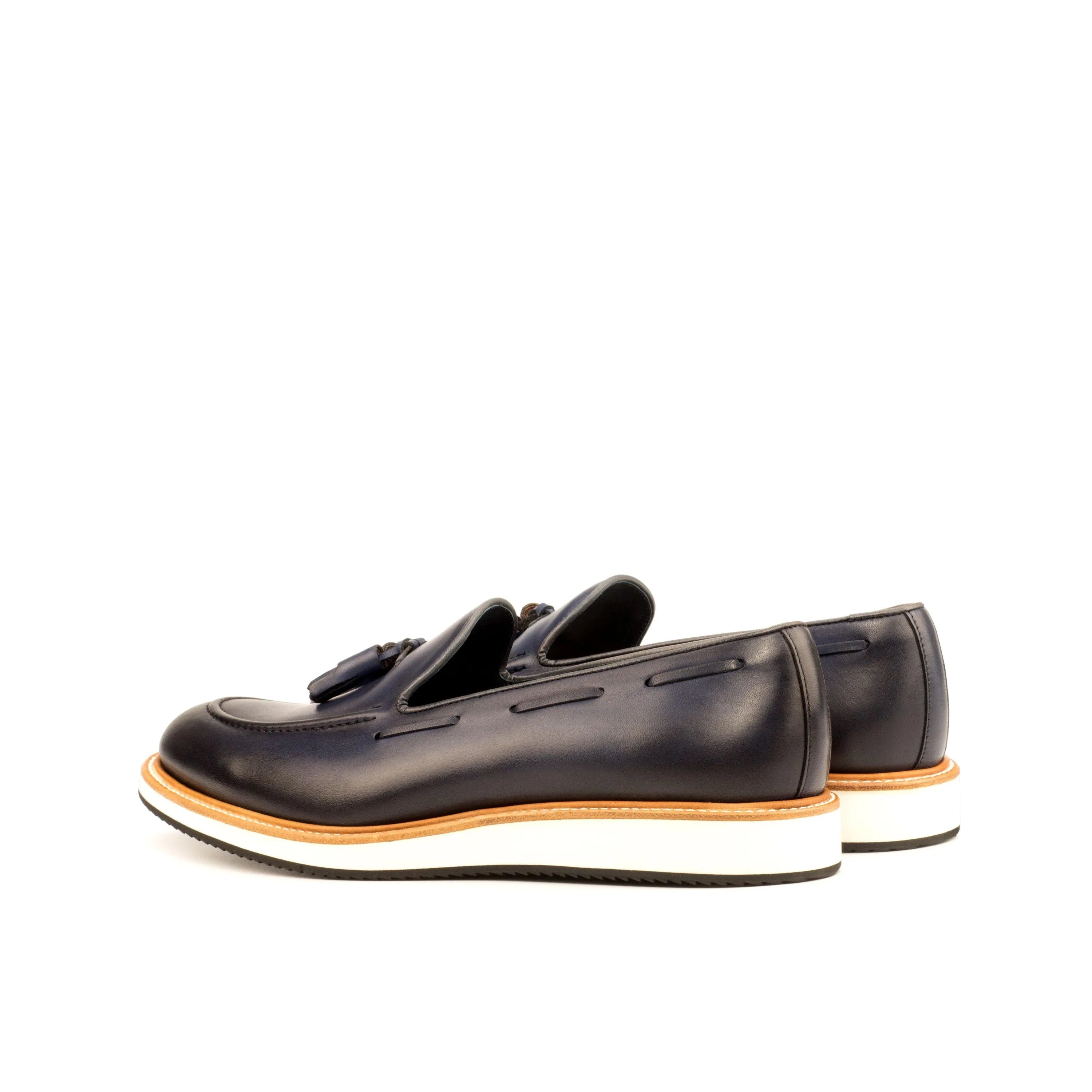 Leather tassel loafers in Painted Calf featuring rounded toe from Lodino Loafers II