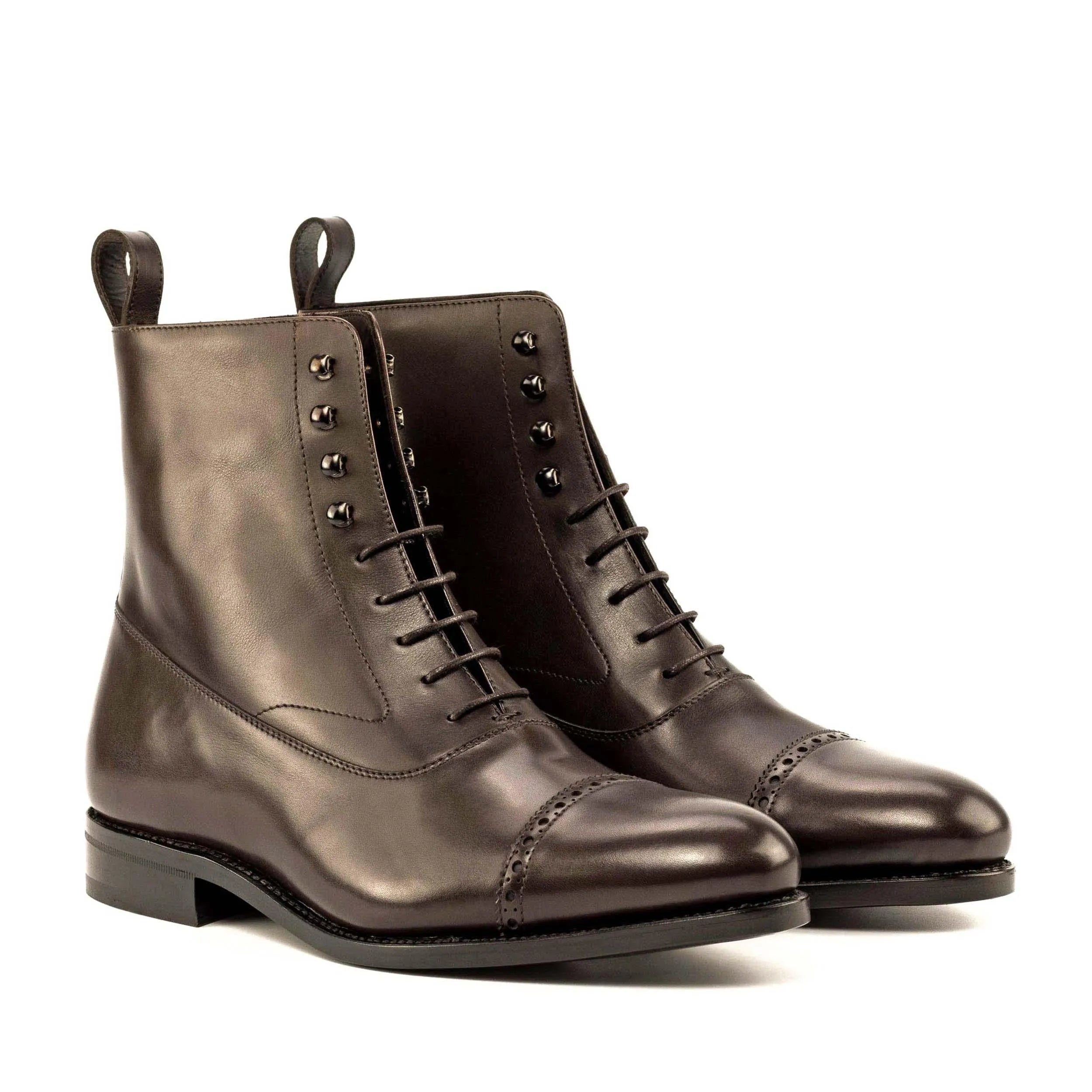 Brown leather lace-up Luke Balmoral Boots featuring a classic and stylish design