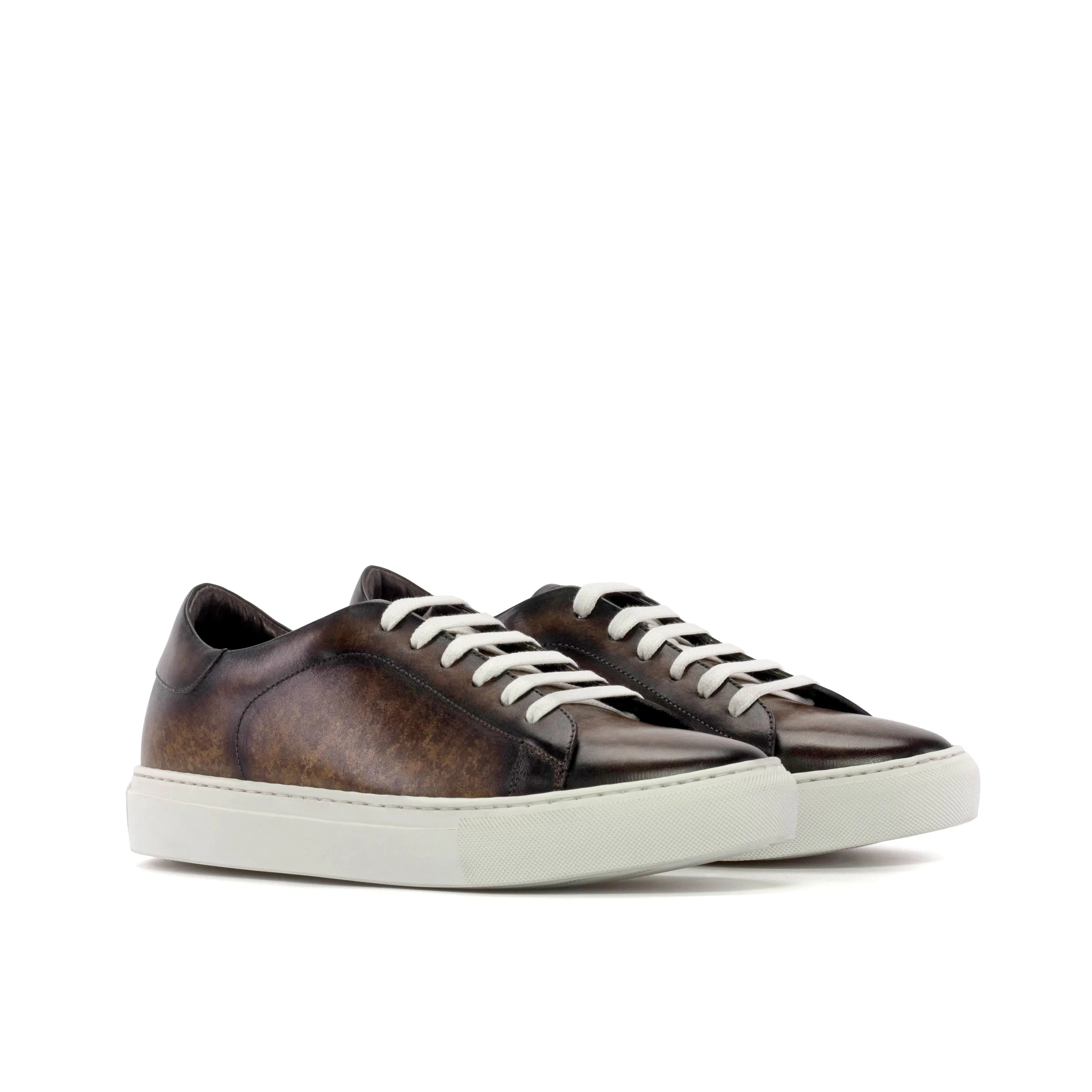 Brown leather Luminous Trainer Patina sneakers with white cupsole for stylish comfort