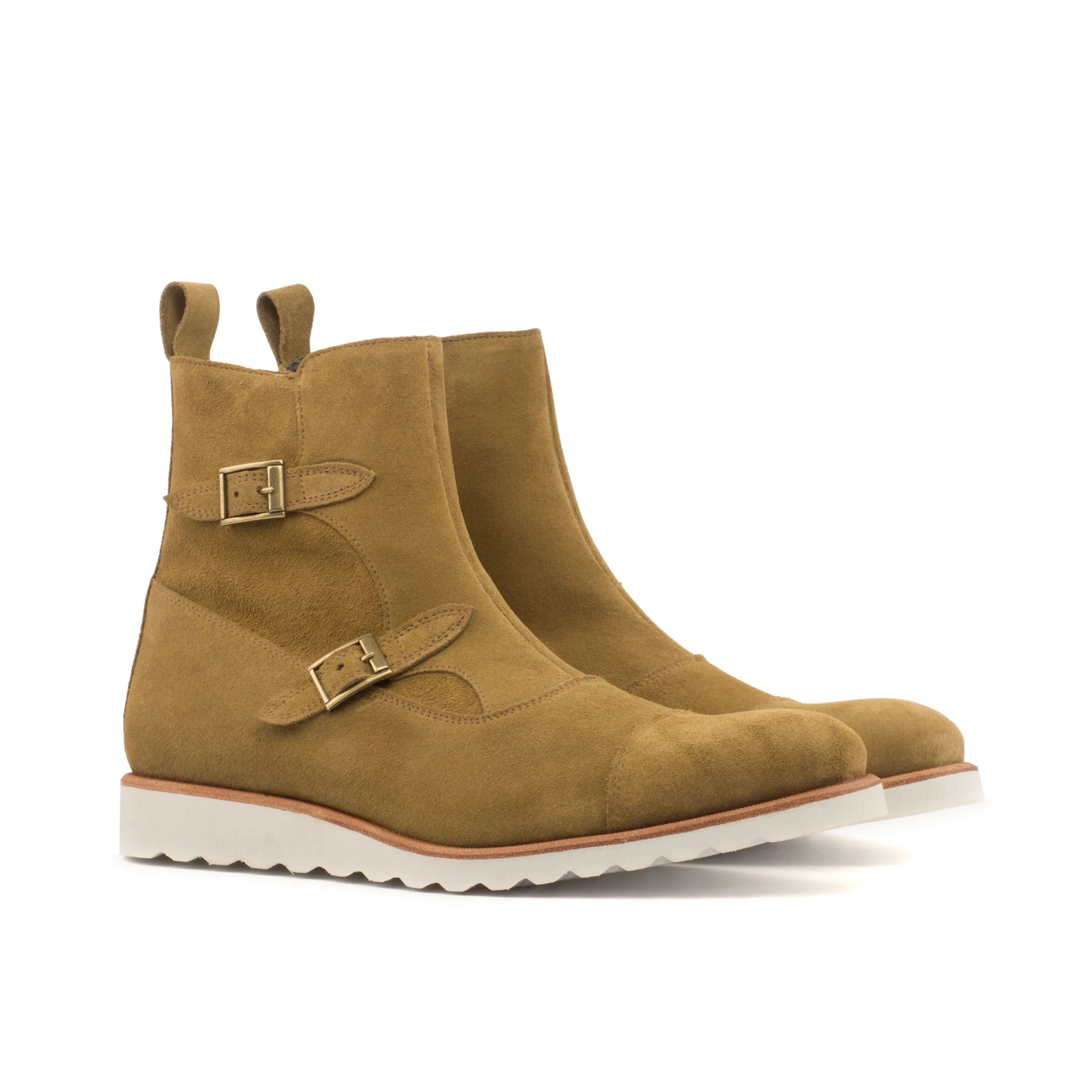 Tan suede monk strap Luta Octavian Boots for stylish and versatile footwear