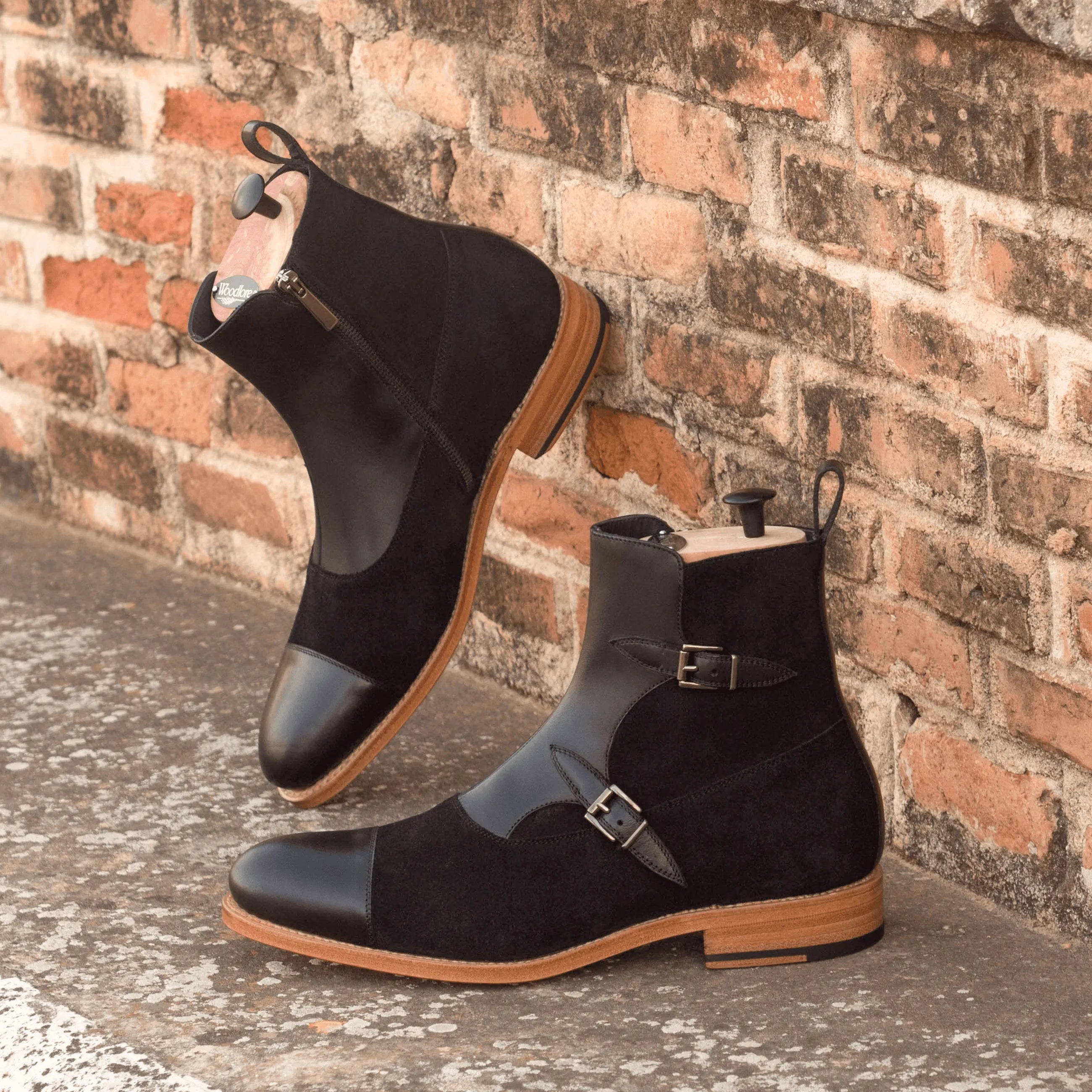 Black leather and suede ankle boots from the Luther Octavian Boots collection