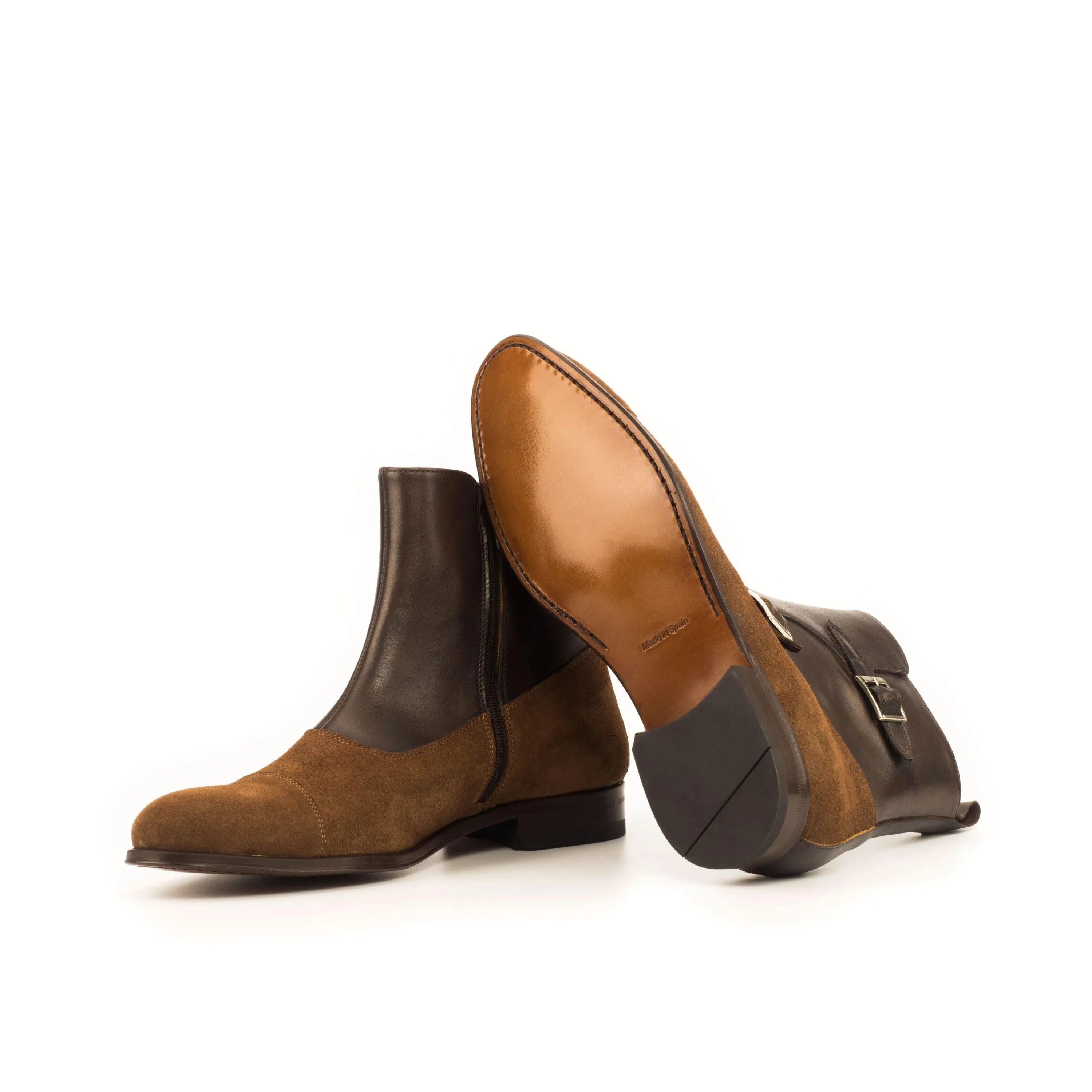 Brown leather and suede ankle boots designed as Macha Octavian Boots II for stylish wear
