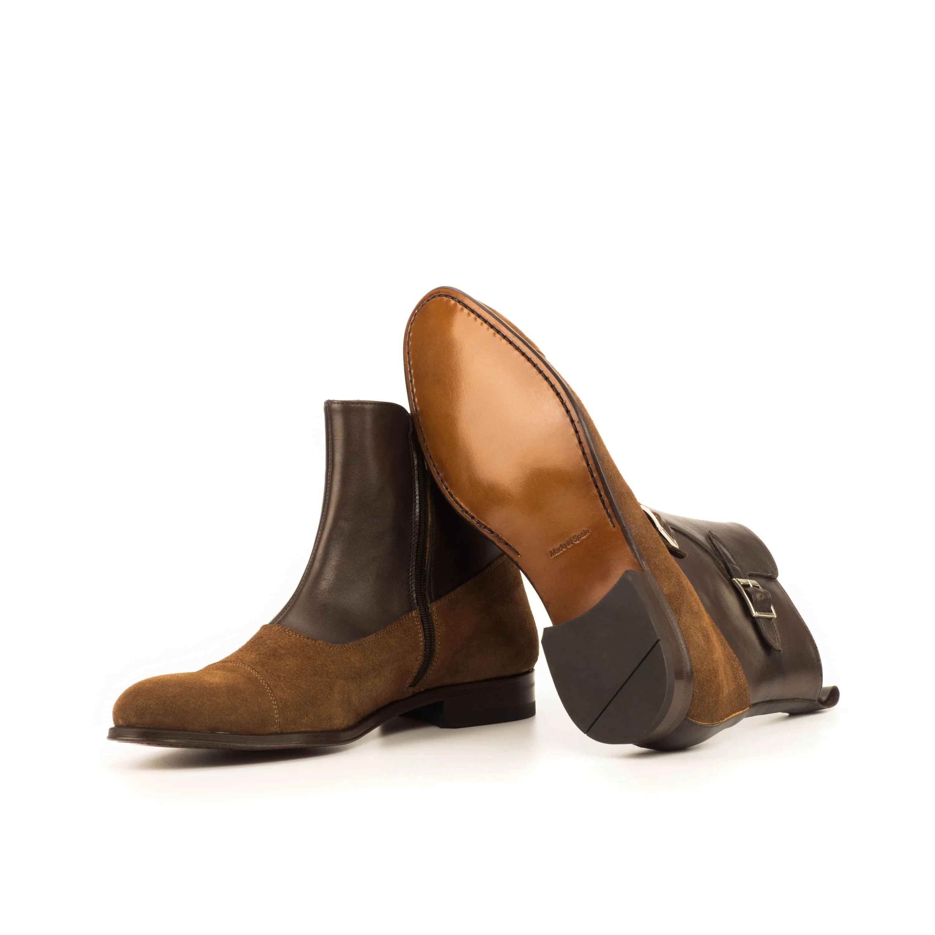 Brown leather and suede ankle boots from Macha Octavian, stylish and versatile footwear