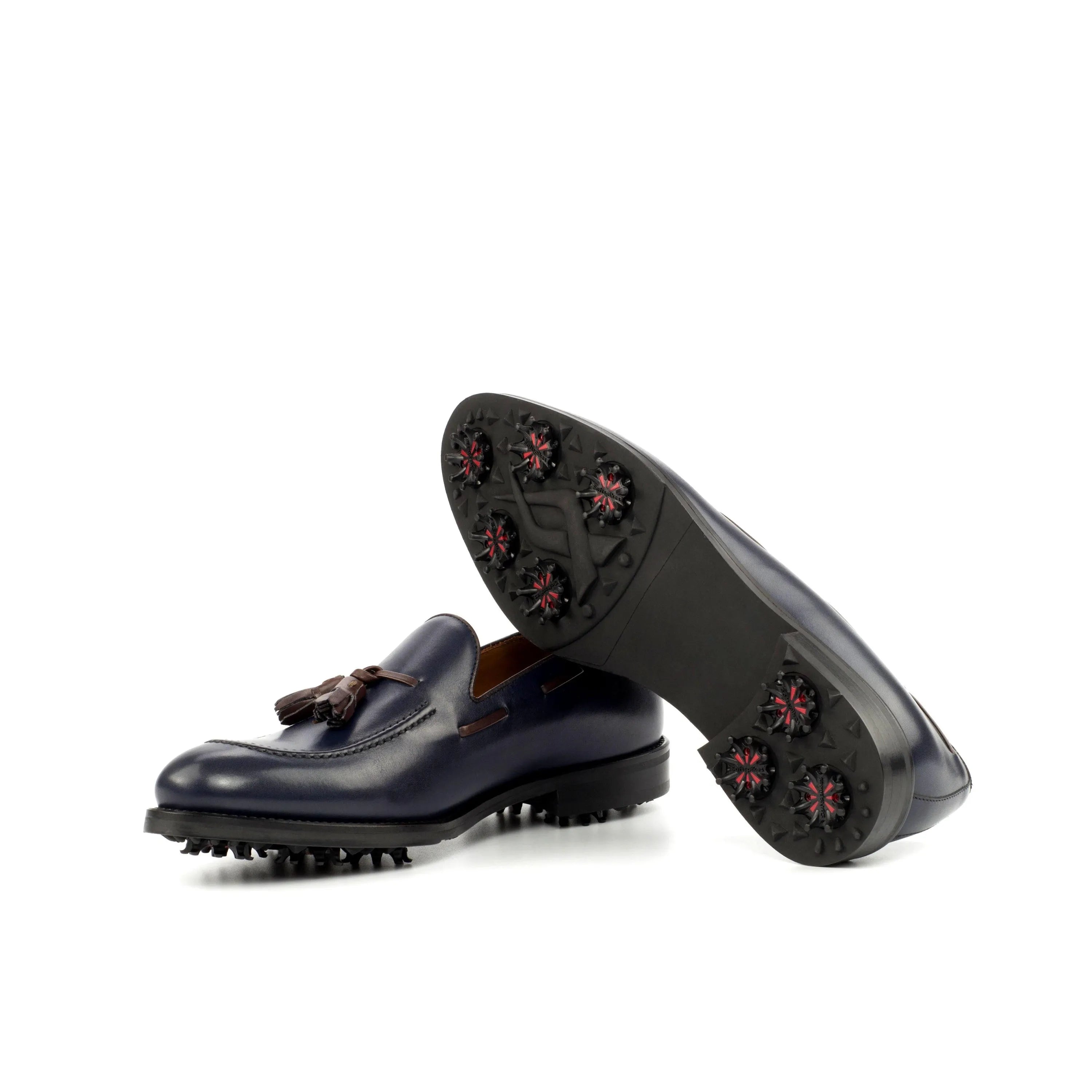 Blue leather Marine loafer golf shoes designed for style and performance on the course