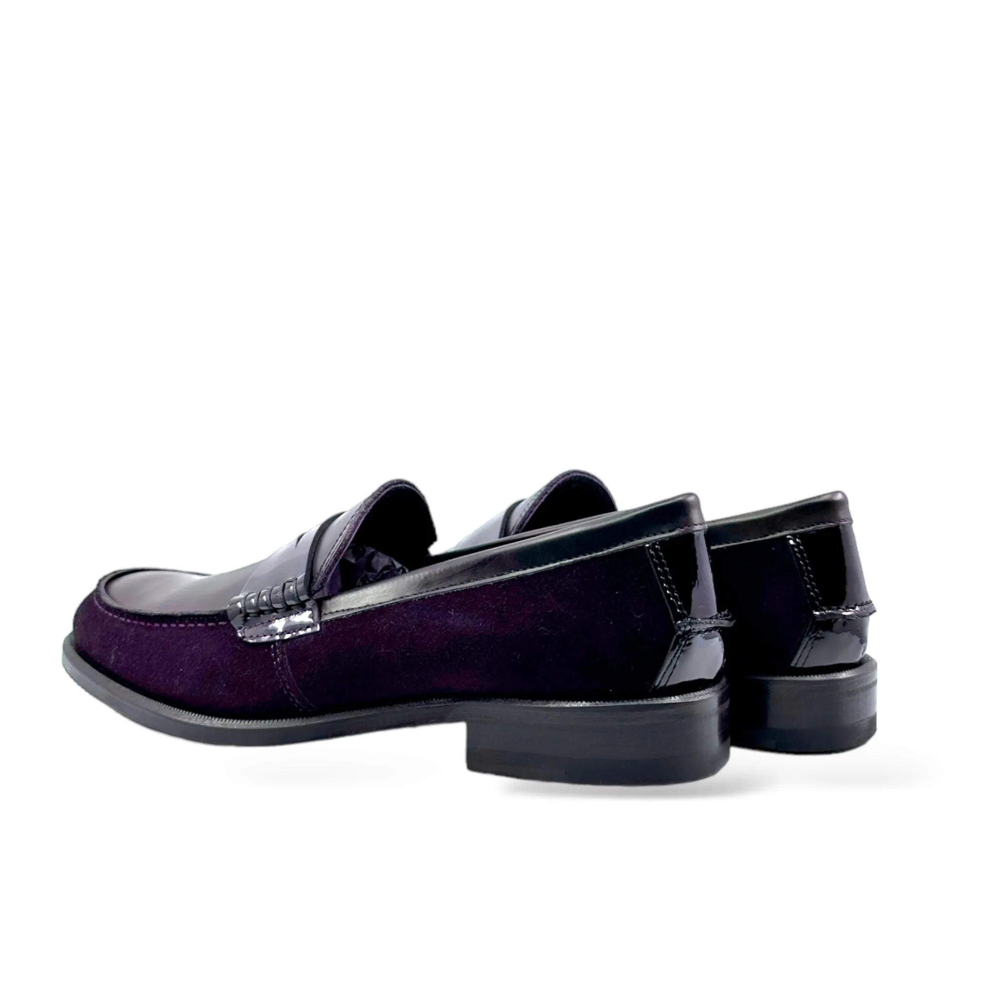Black patent leather loafers featuring Marisool Ladies Loafers II design