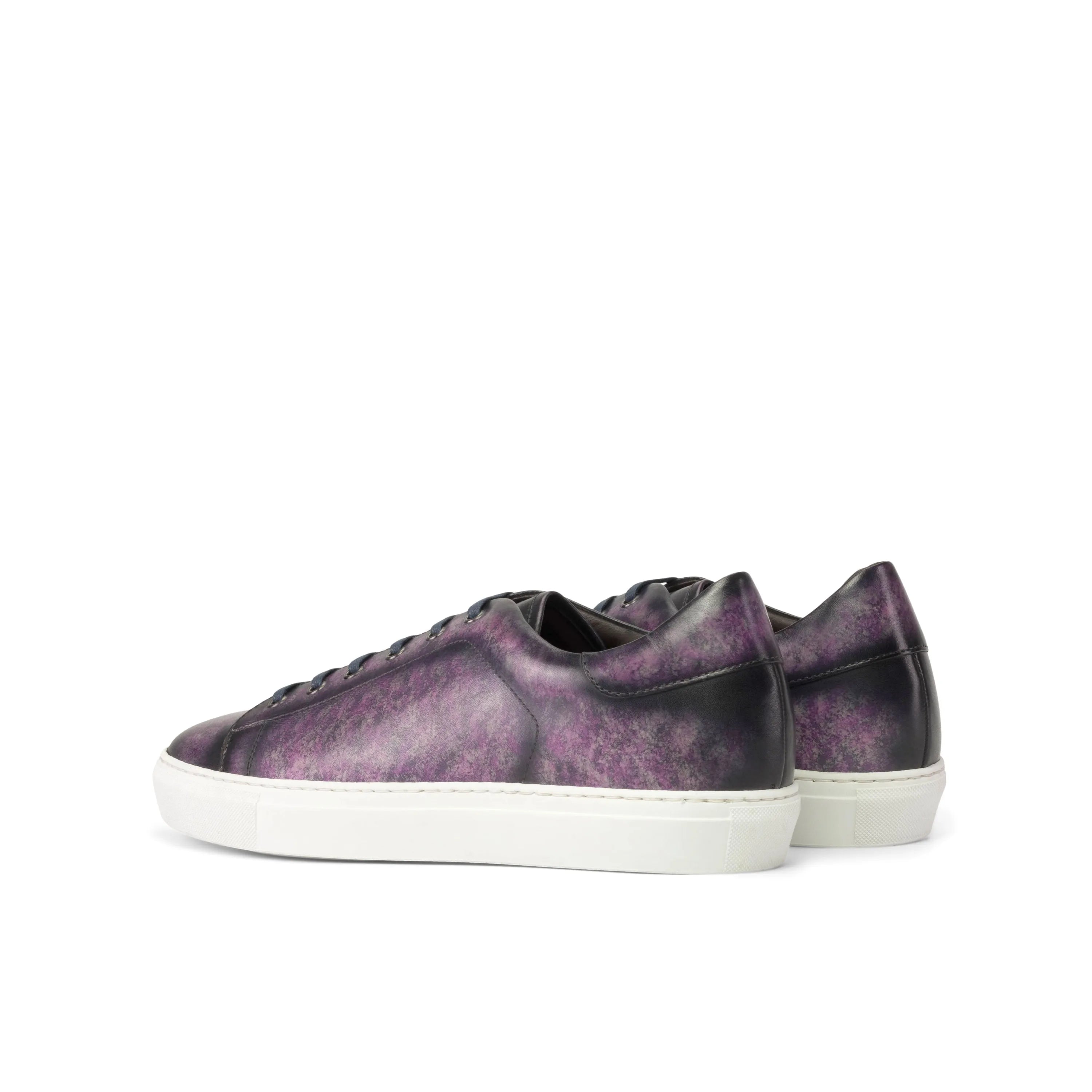 Purple leather MarkT Trainer Patina Sneaker for a stylish cupsole trainer experience