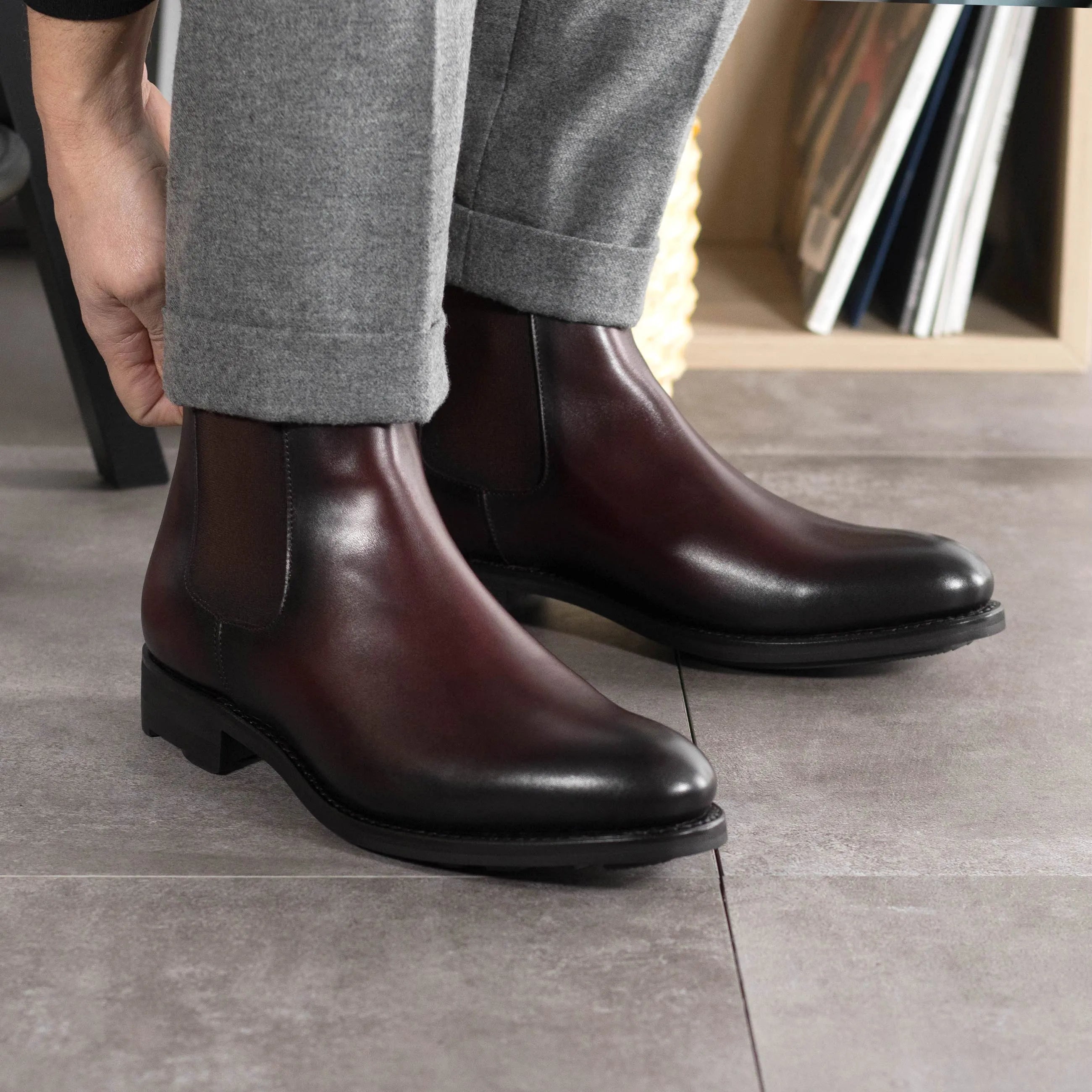 Burgundy leather Matterhorn Chelsea Boots elegantly designed for the fast lane lifestyle