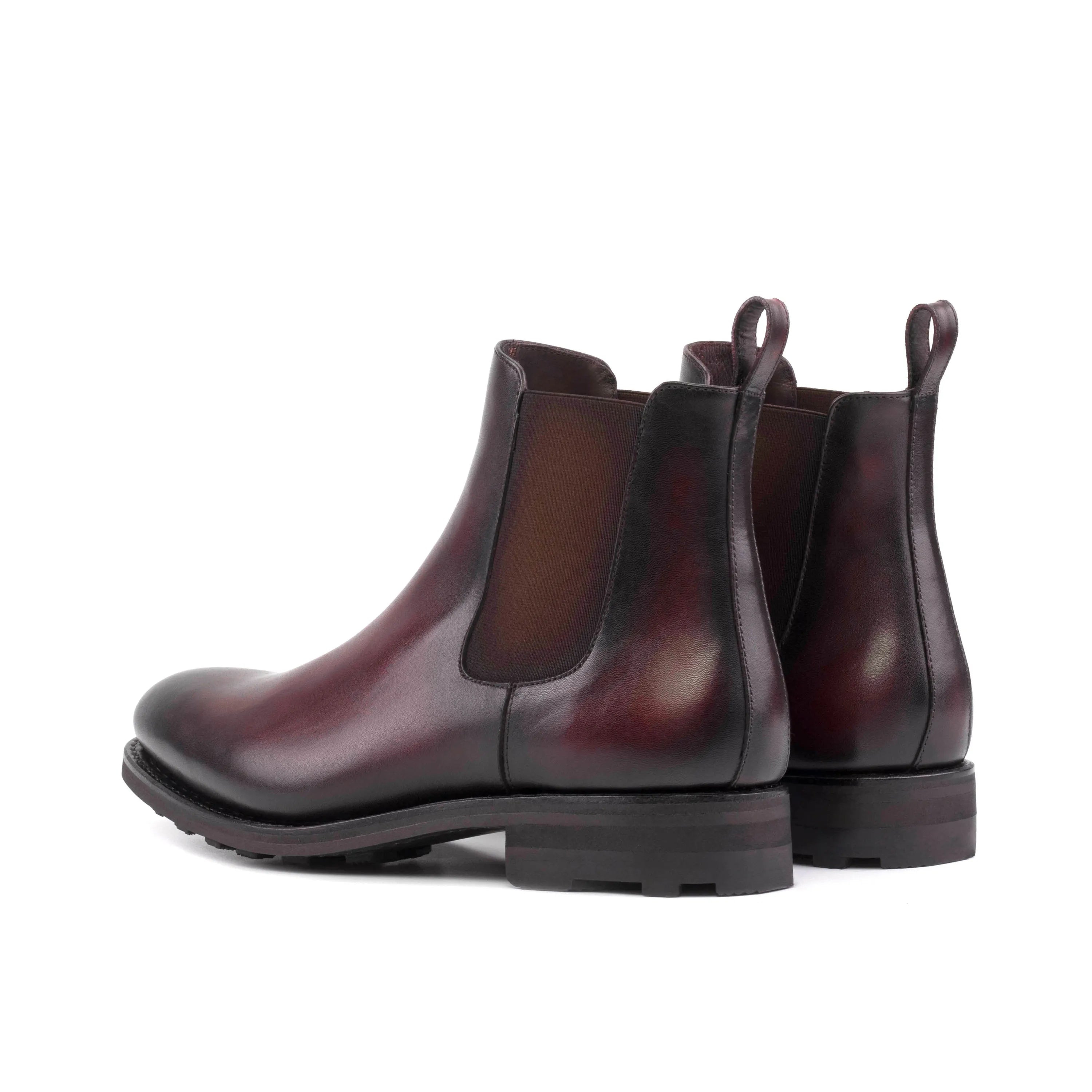 Burgundy leather Matterhorn Chelsea Boots showcasing elegant design and craftsmanship