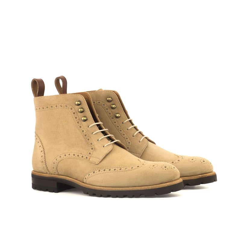 Tan leather wingtip boots from Mayas Ladies Military Brogue Boots II collection