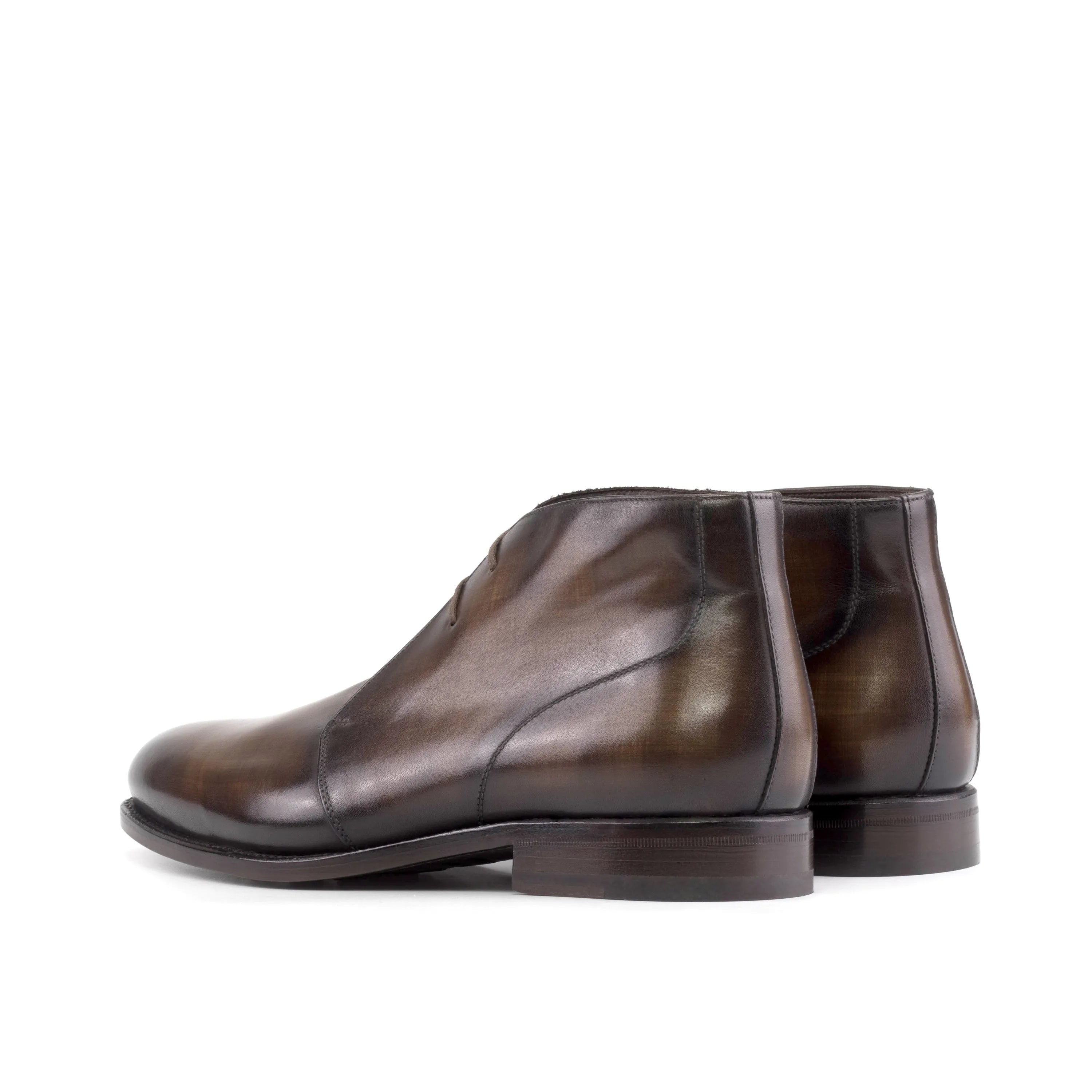 Pair of brown leather dress boots from the Mil Chukka collection in Fast Lane style