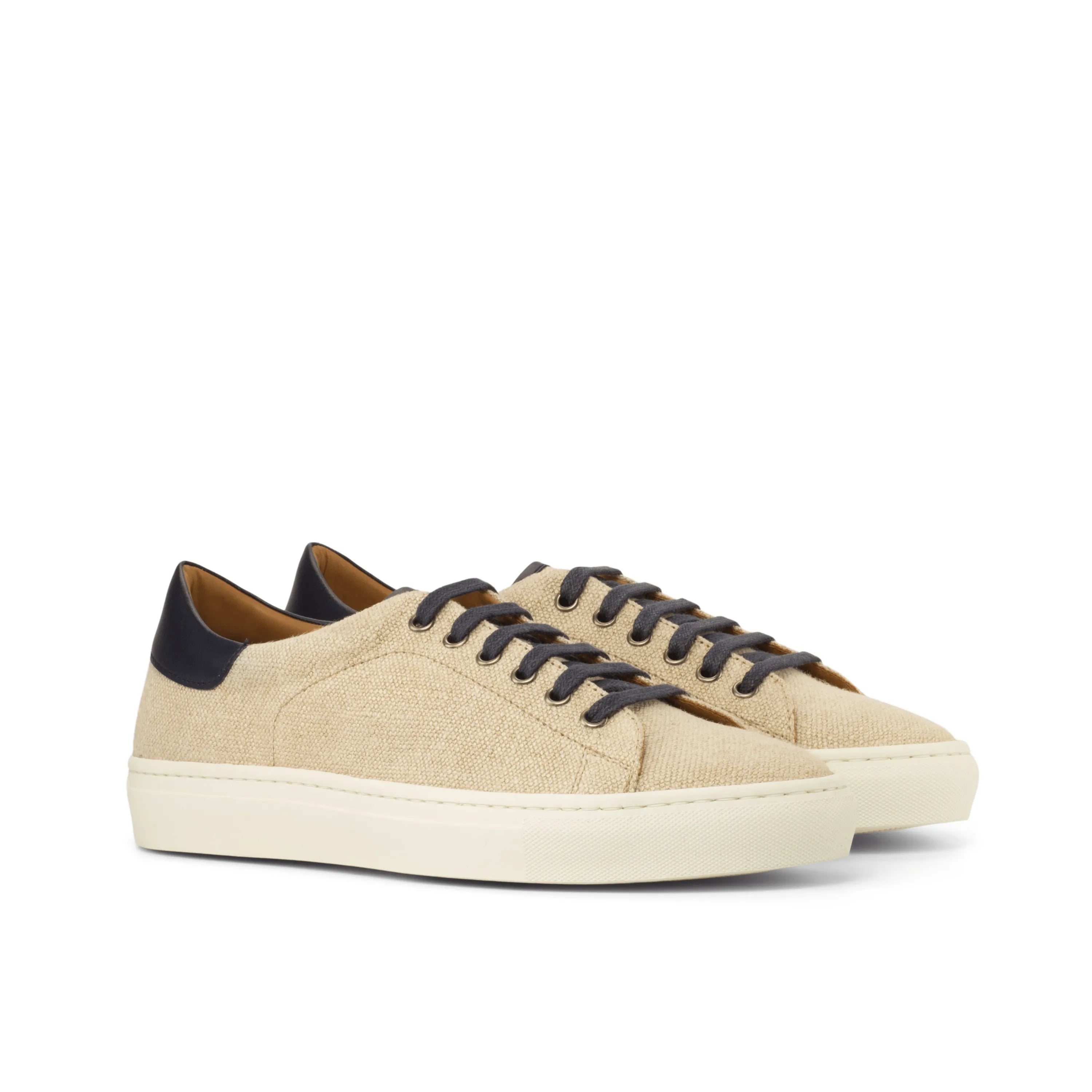 Beige canvas Nastas Top Sider Sneaker, a stylish cupsole trainer for casual wear