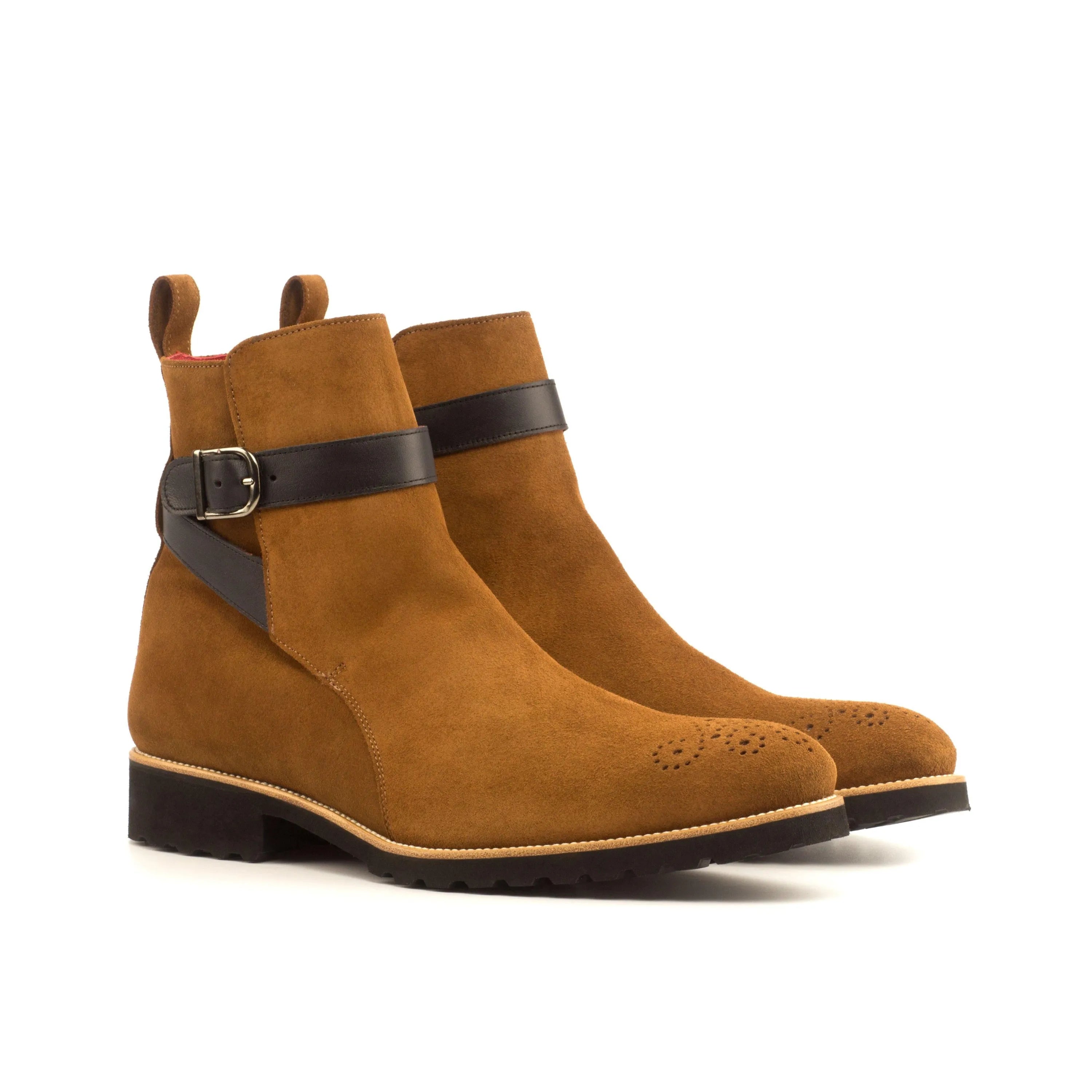Brown suede ankle boots with buckle strap from the Navajo Jodhpur Boots collection
