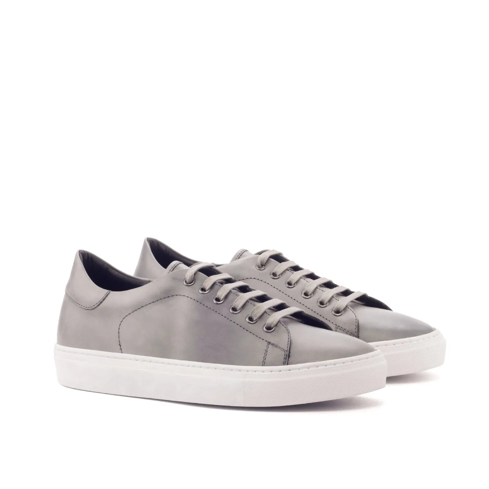 Gray leather Nicholas Trainer Sneaker with cupsole design for stylish comfort