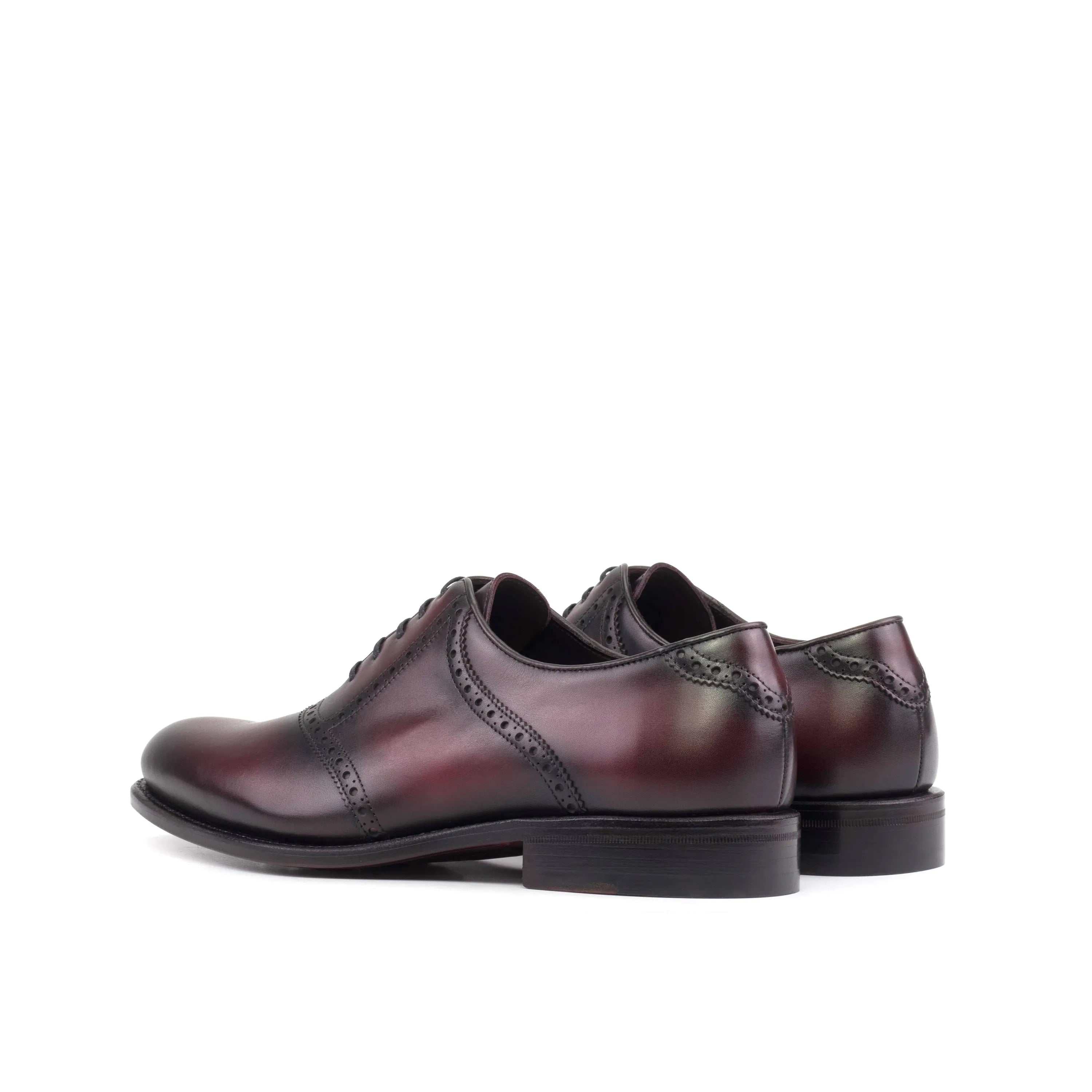 Burgundy leather Noble Saddle Shoes with elegant craftsmanship and classic style