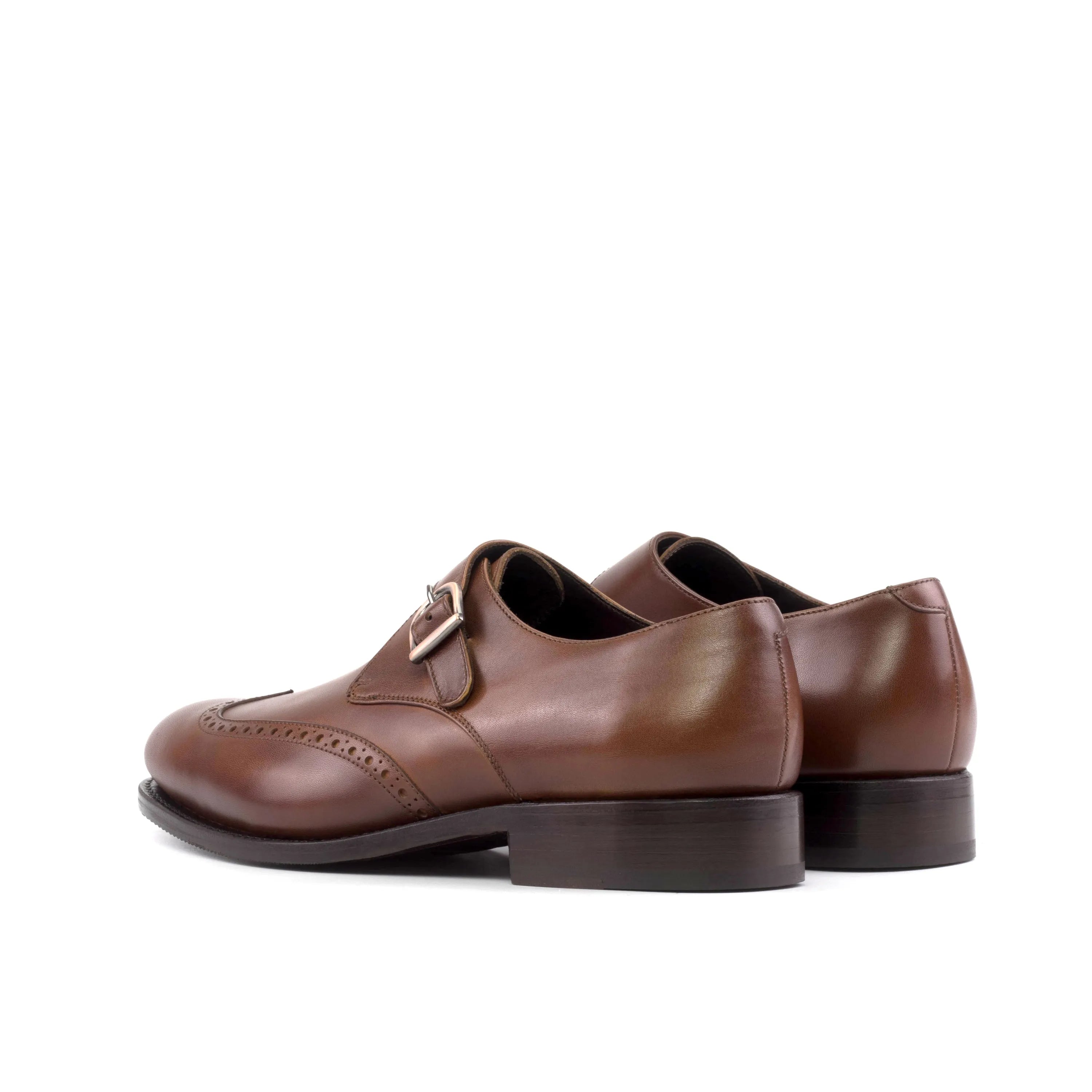 Brown leather monk strap shoes, Noble Single Monk, perfect for business days and the fast lane