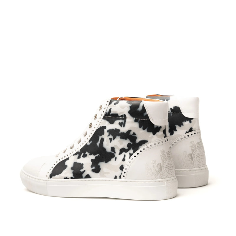 Black and white NYC High Kicks Sneakers II showcasing stylish high-top design