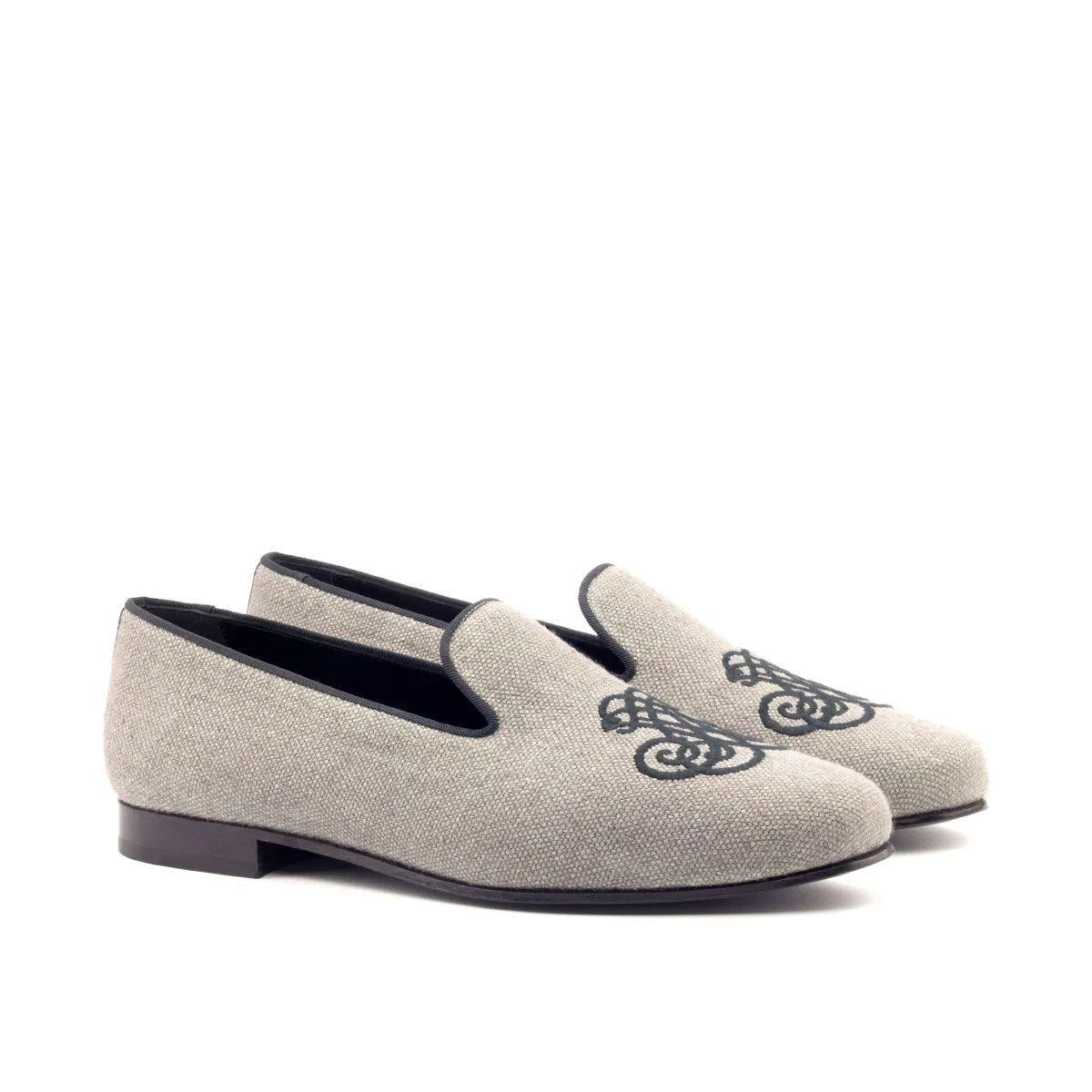 Gray embroidered loafers from Ocean9 Wellington Slipon, stylish and versatile footwear