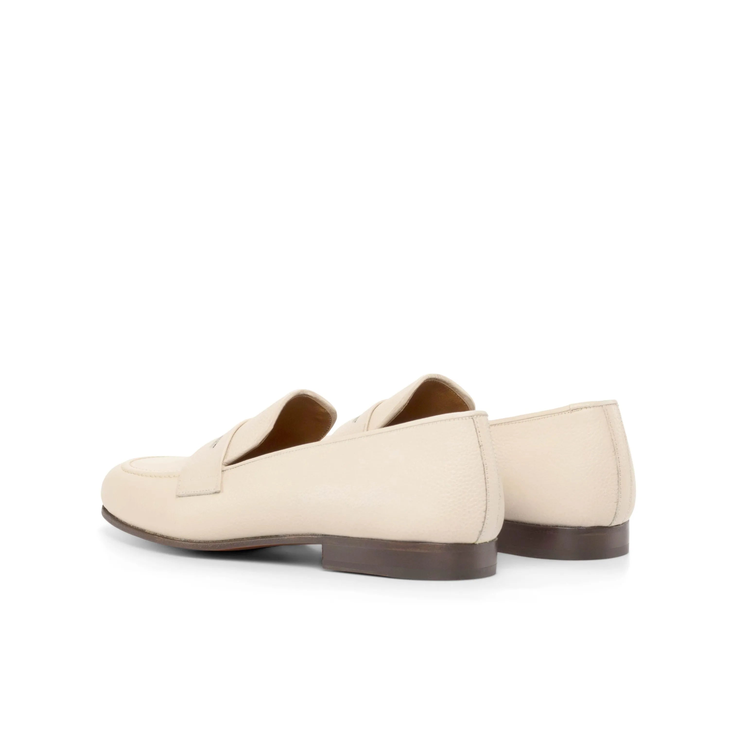 Pair of beige leather loafers from the Olgo Wellington Slip collection