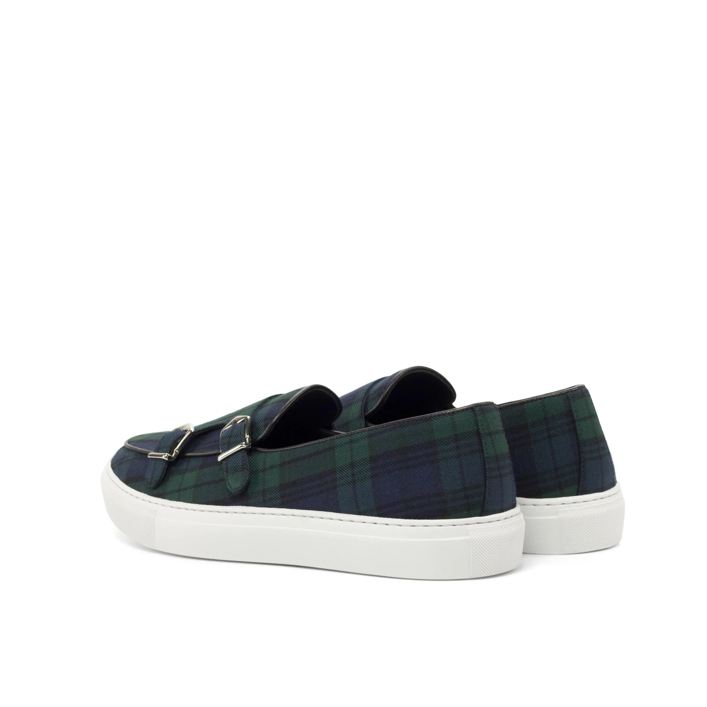 Plaid Oliver Monk Sneaker featuring a stylish double monk strap design