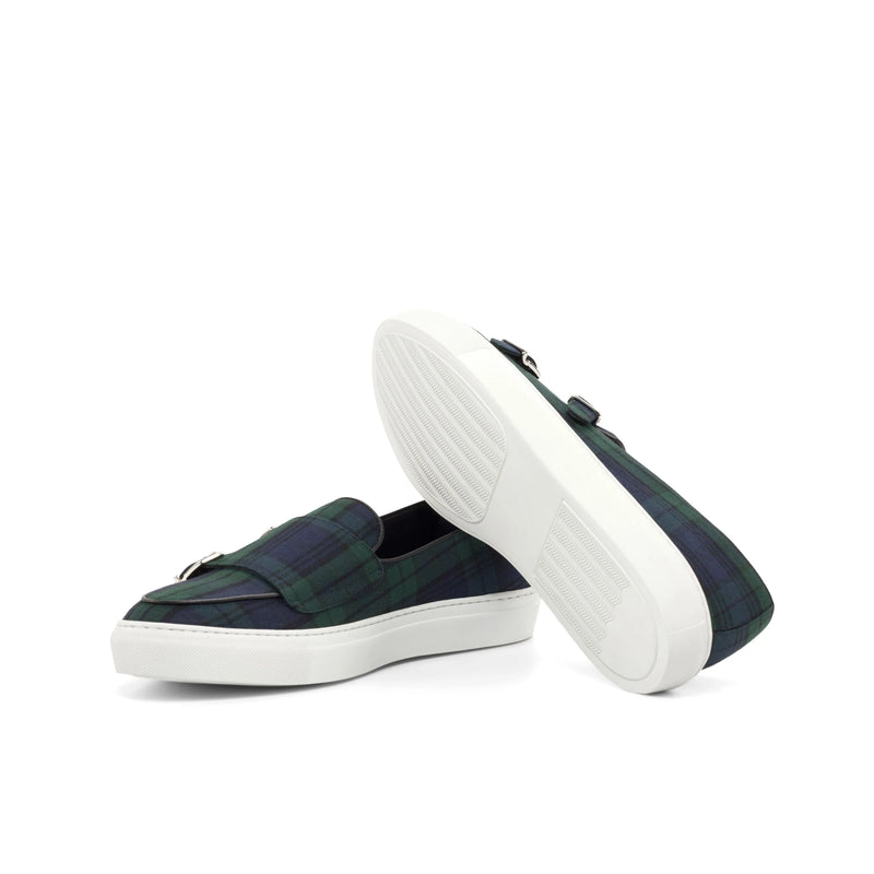 Plaid Oliver Monk Sneaker featuring a stylish double monk strap design for modern comfort
